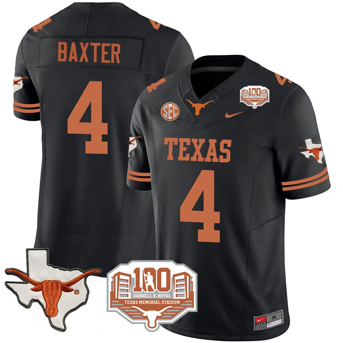 Texas Longhorns 2024 Vapor Jersey - 100 years of Darrell K Royal - All Stitched