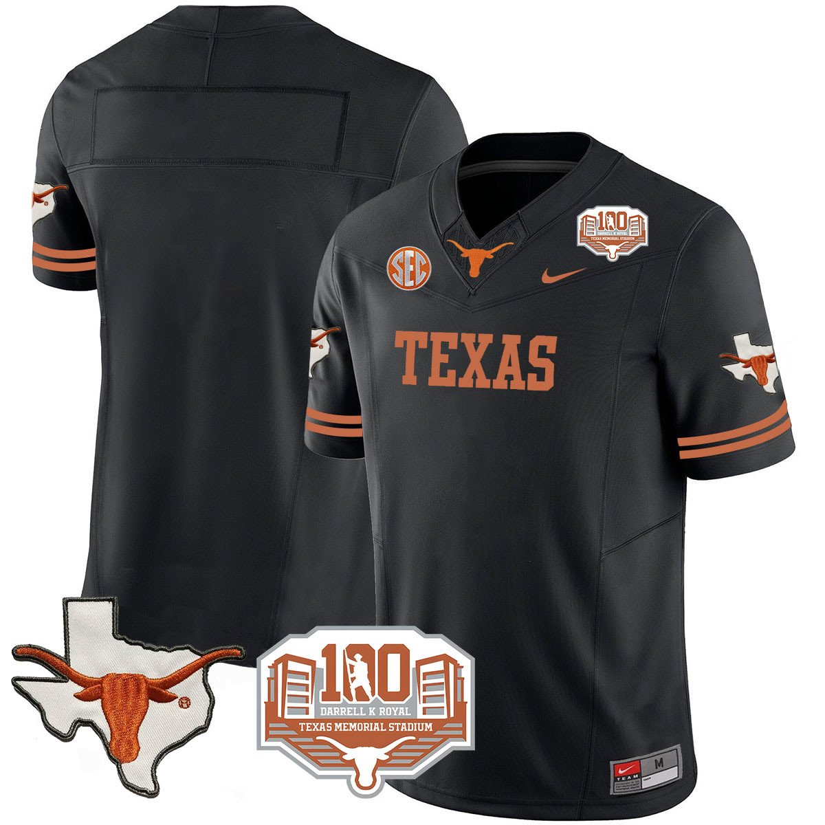 Texas Longhorns 2024 Vapor Jersey - 100 years of Darrell K Royal - All Stitched