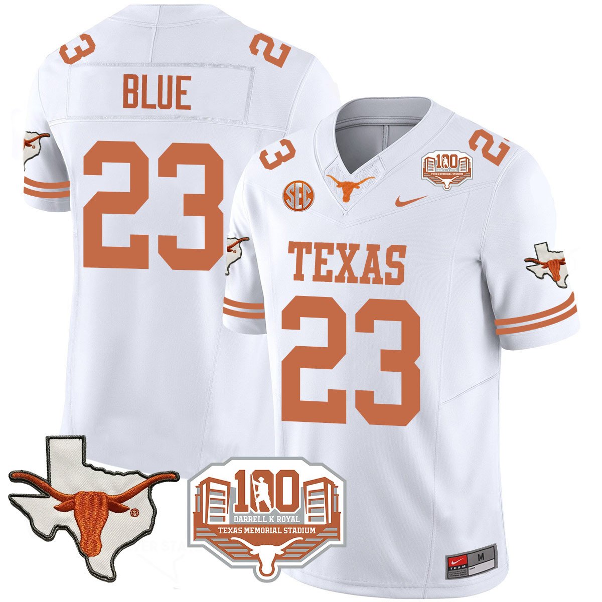 Texas Longhorns 2024 Vapor Jersey - 100 years of Darrell K Royal - All Stitched