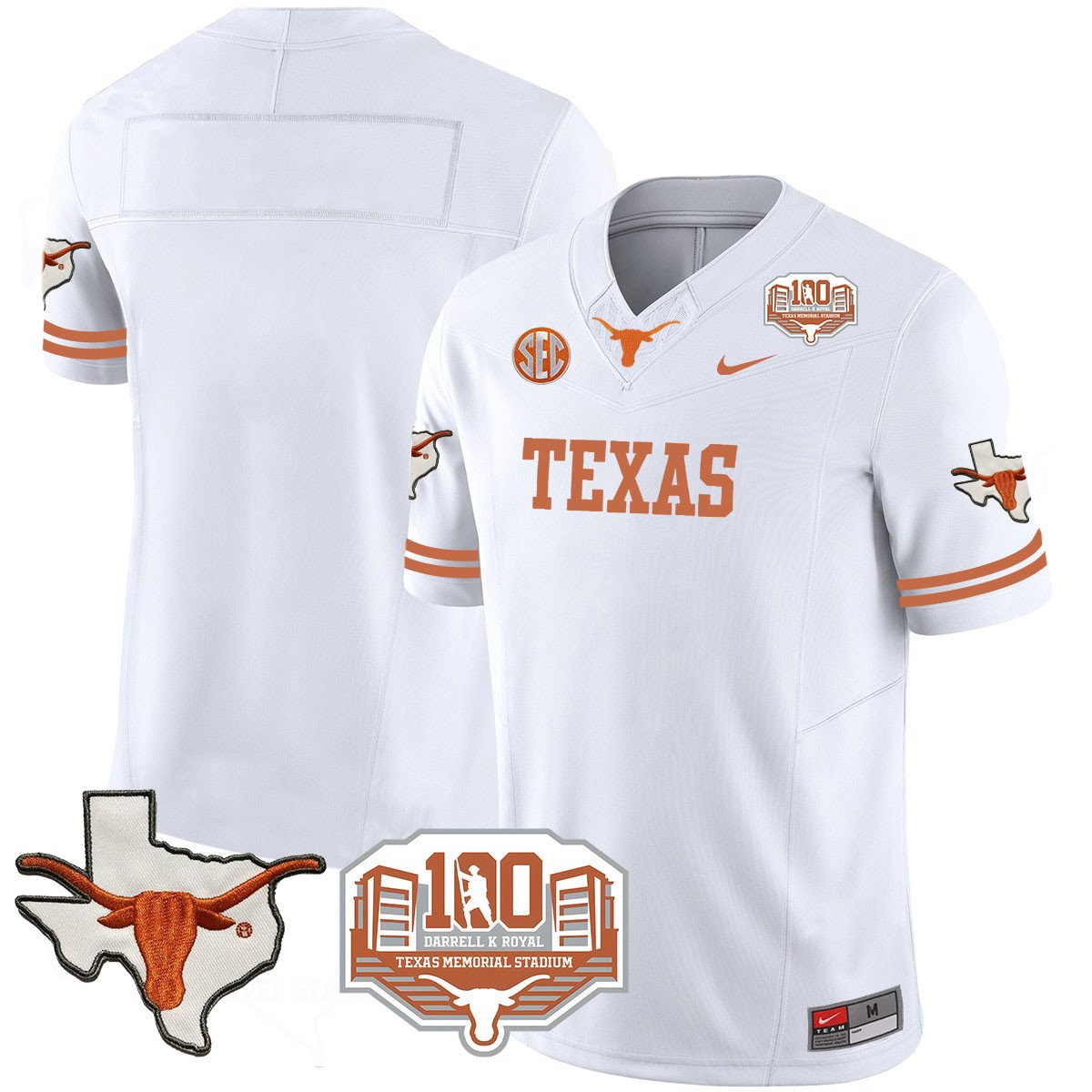 Texas Longhorns 2024 Vapor Jersey - 100 years of Darrell K Royal - All Stitched