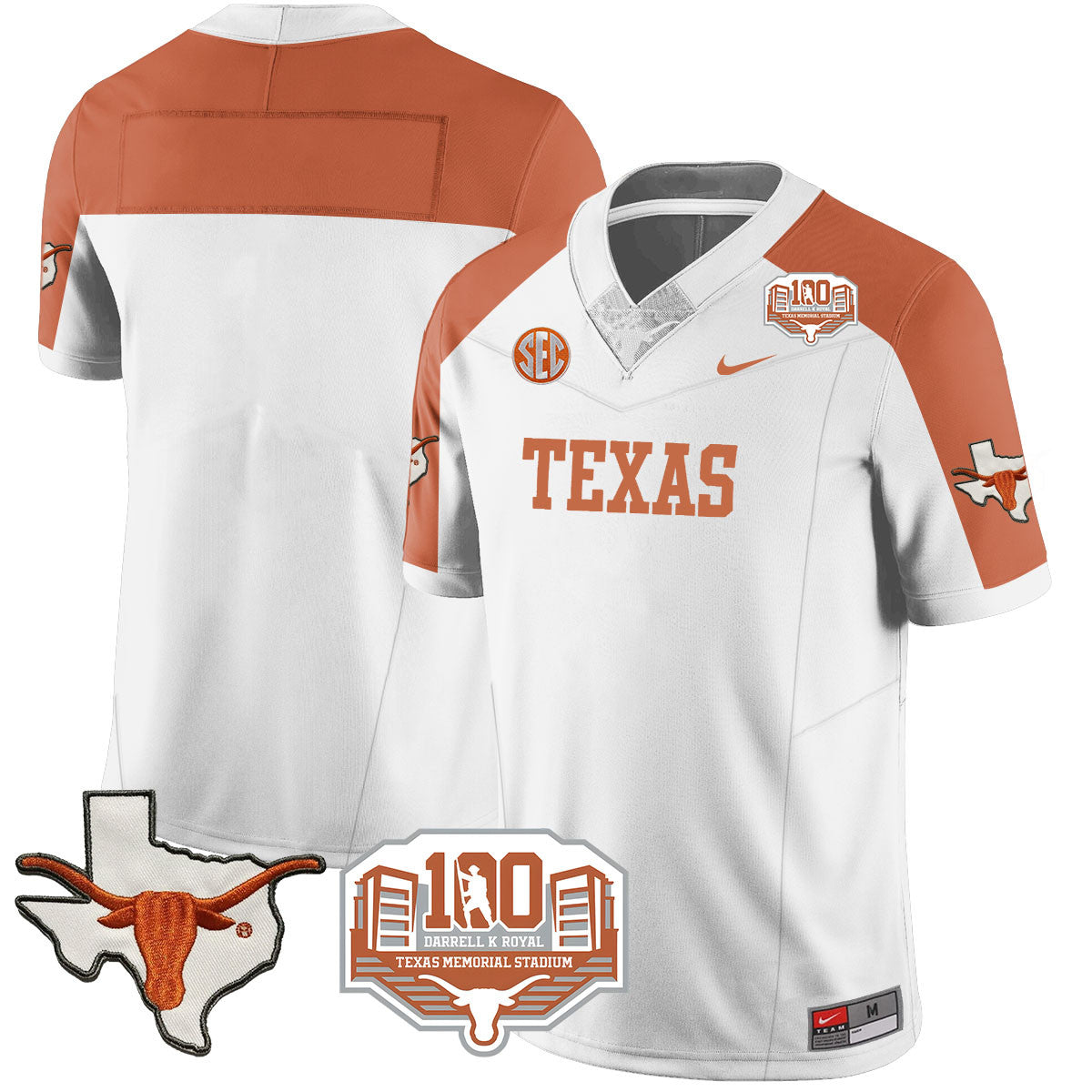 Texas Longhorns 2024 Vapor Jersey - 100 years of Darrell K Royal - All Stitched