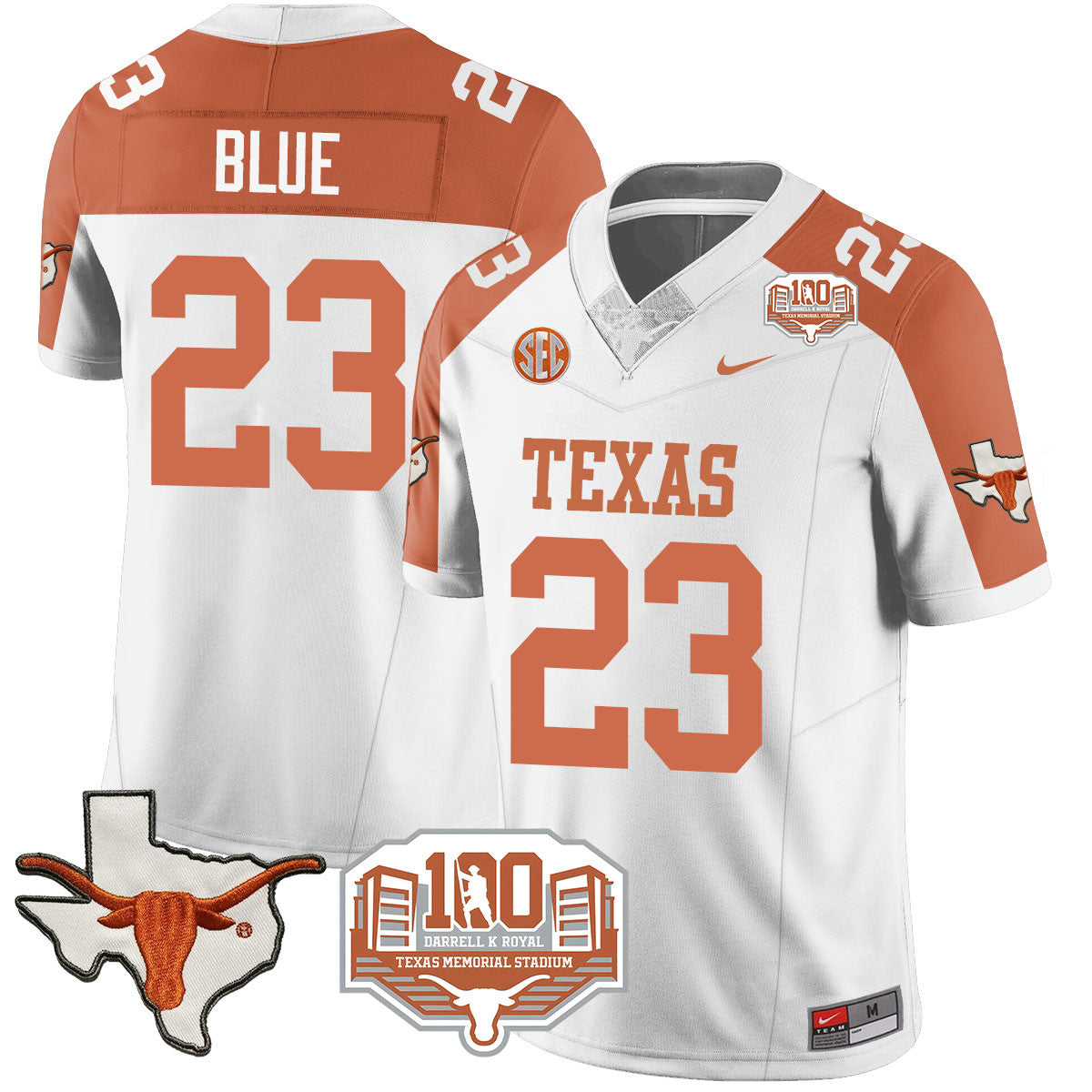 Texas Longhorns 2024 Vapor Jersey - 100 years of Darrell K Royal - All Stitched