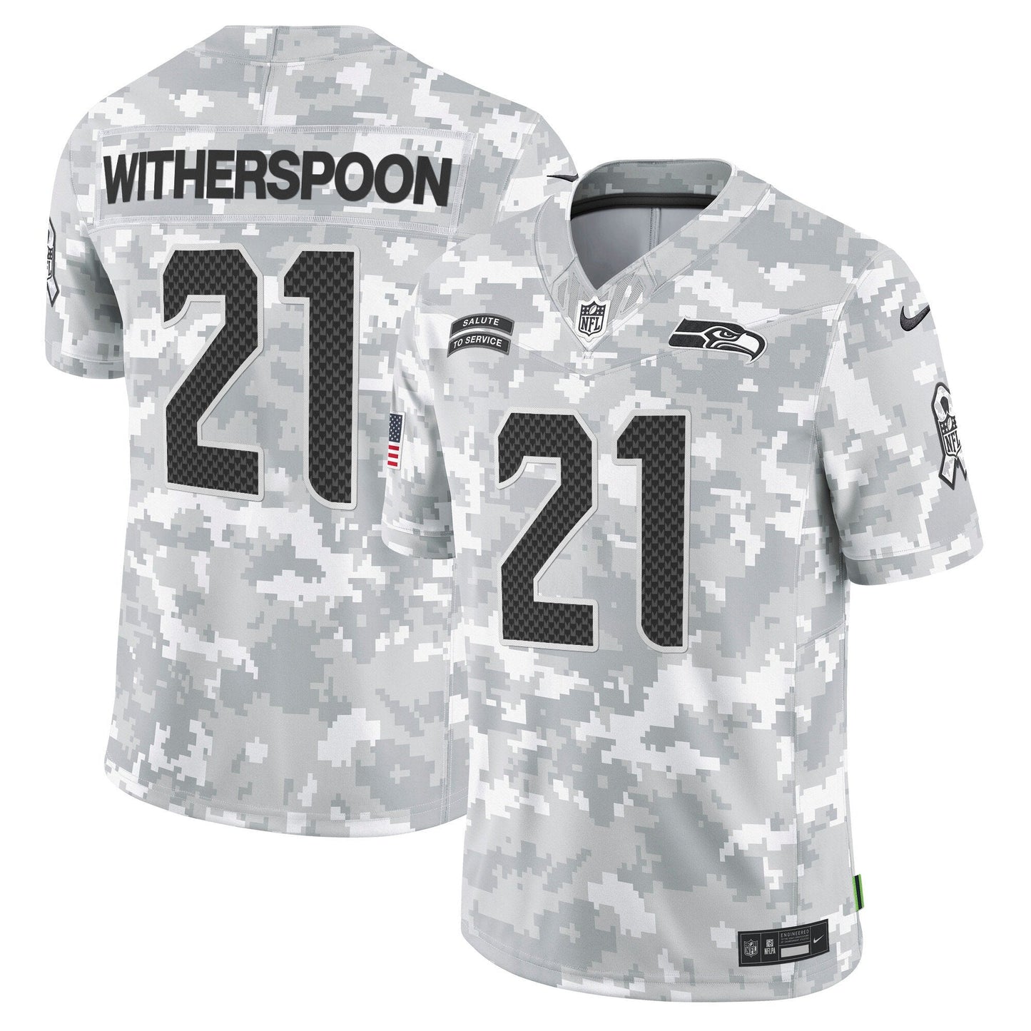 Seahawks 2024 Salute to Service Vapor Limited Jersey - Arctic Camo - All Stitched