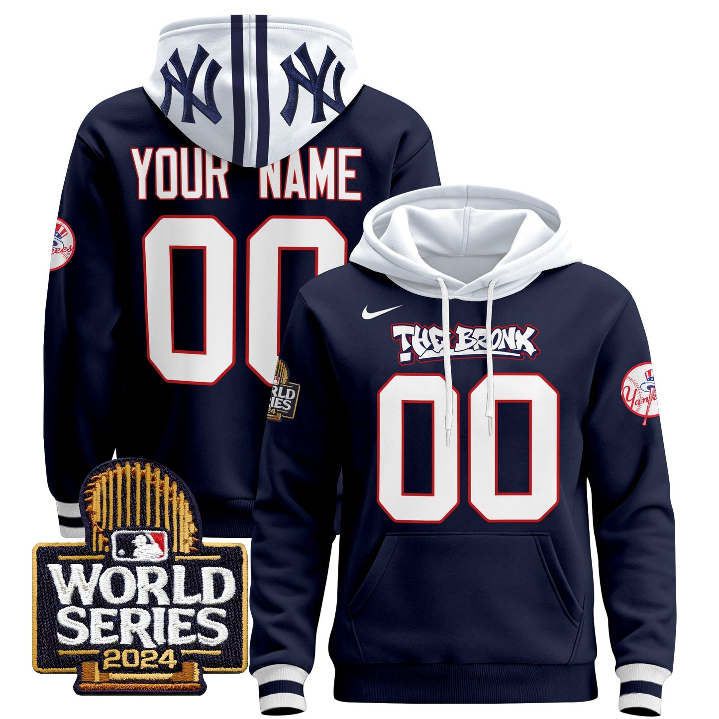 New York Yankees 2024 World Series Custom Pullover Hoodie - All Stitched