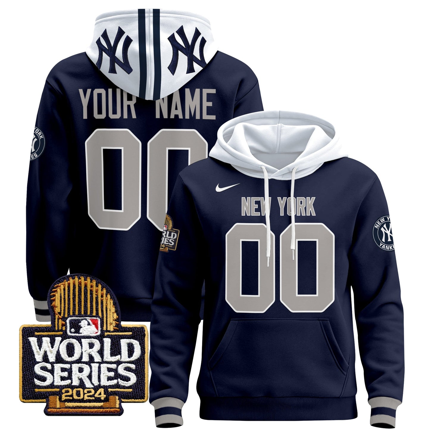 New York Yankees 2024 World Series Custom Pullover Hoodie - All Stitched