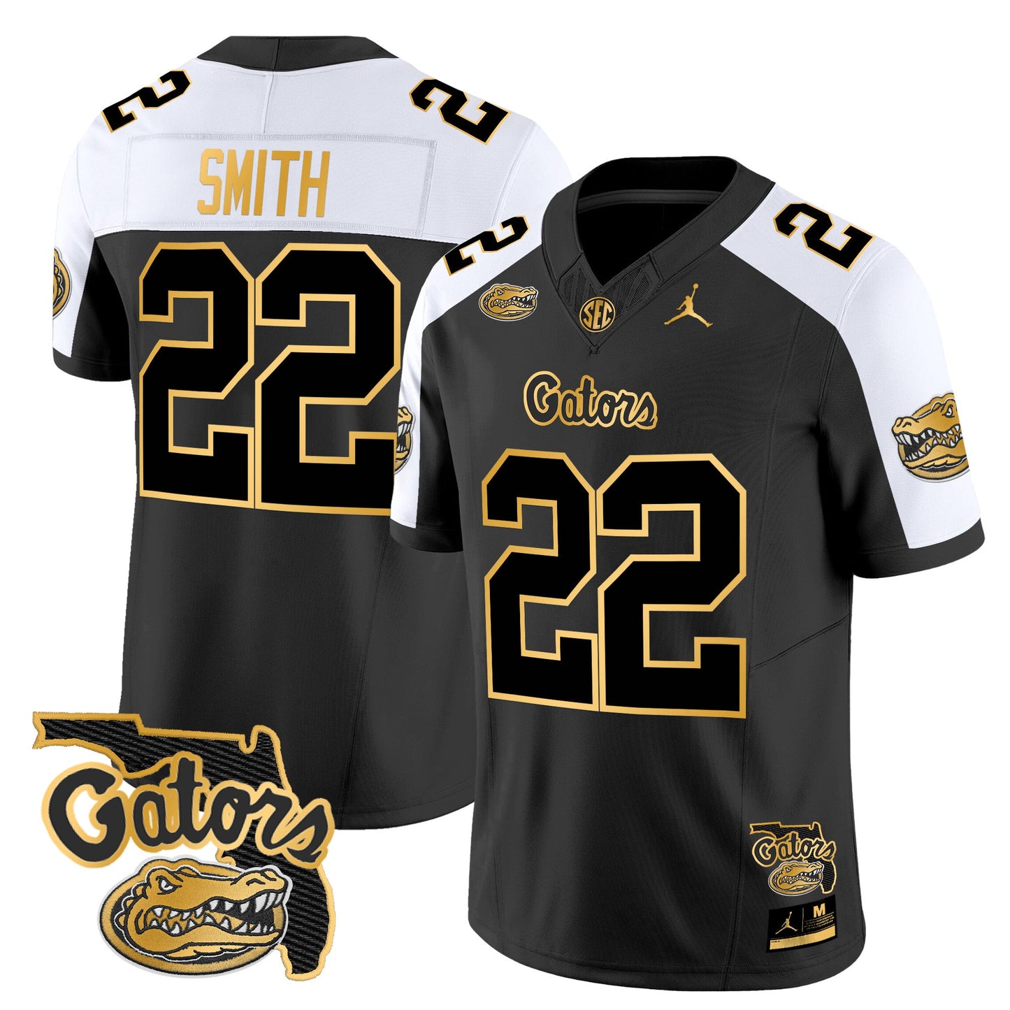 Florida Gators 2024 Florida Patch Gold Vapor Limited Jersey - All Stitched