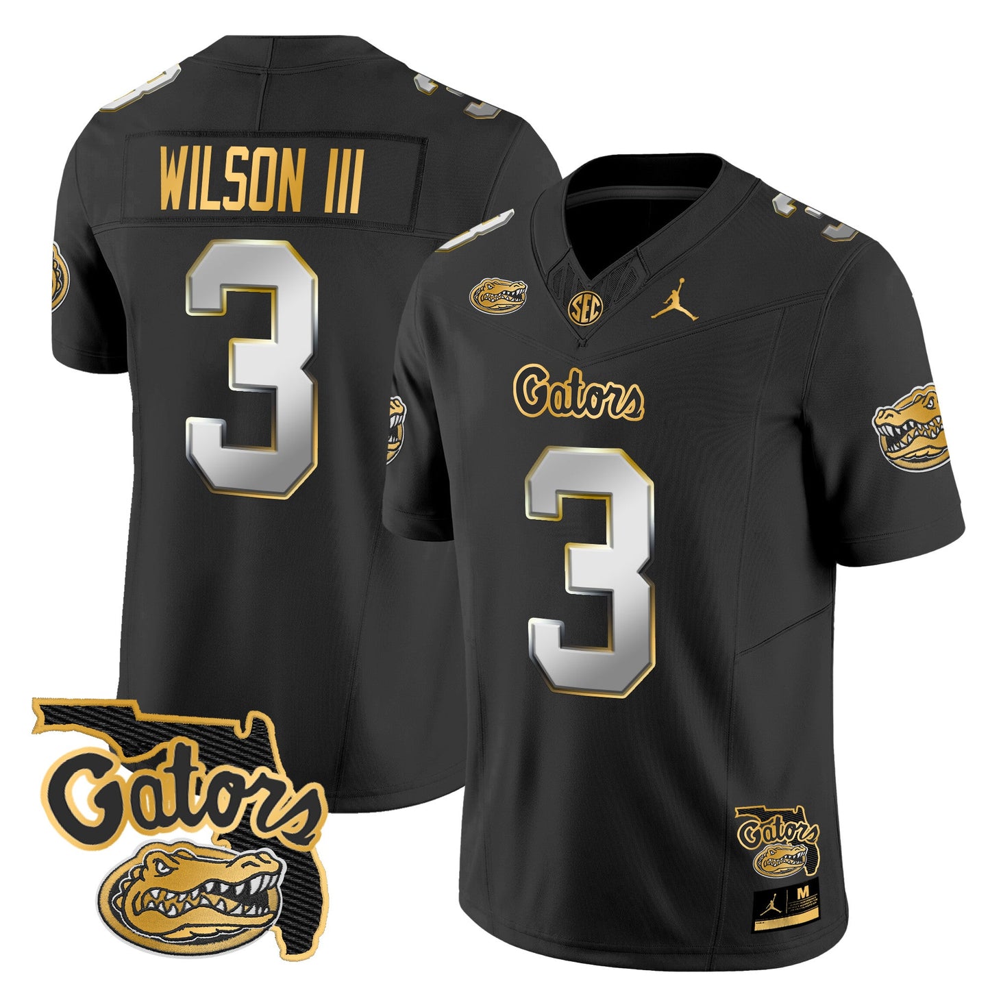 Florida Gators 2024 Florida Patch Gold Vapor Limited Jersey - All Stitched