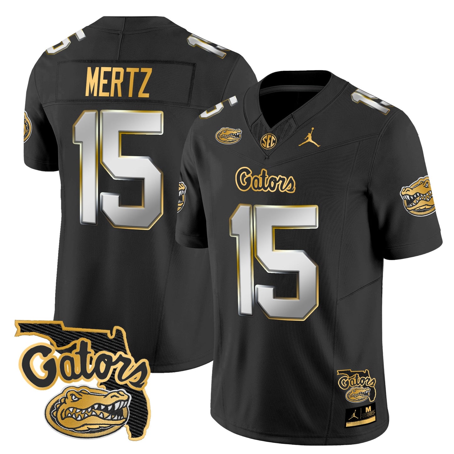 Florida Gators 2024 Florida Patch Gold Vapor Limited Jersey - All Stitched