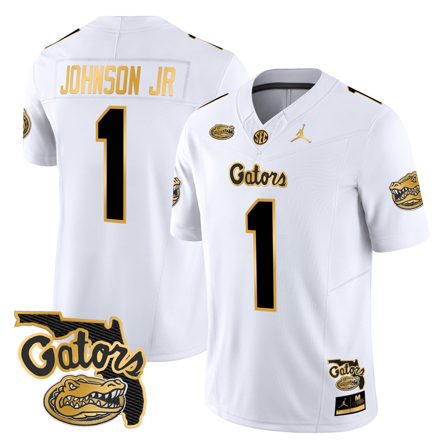 Florida Gators 2024 Florida Patch Gold Vapor Limited Jersey - All Stitched