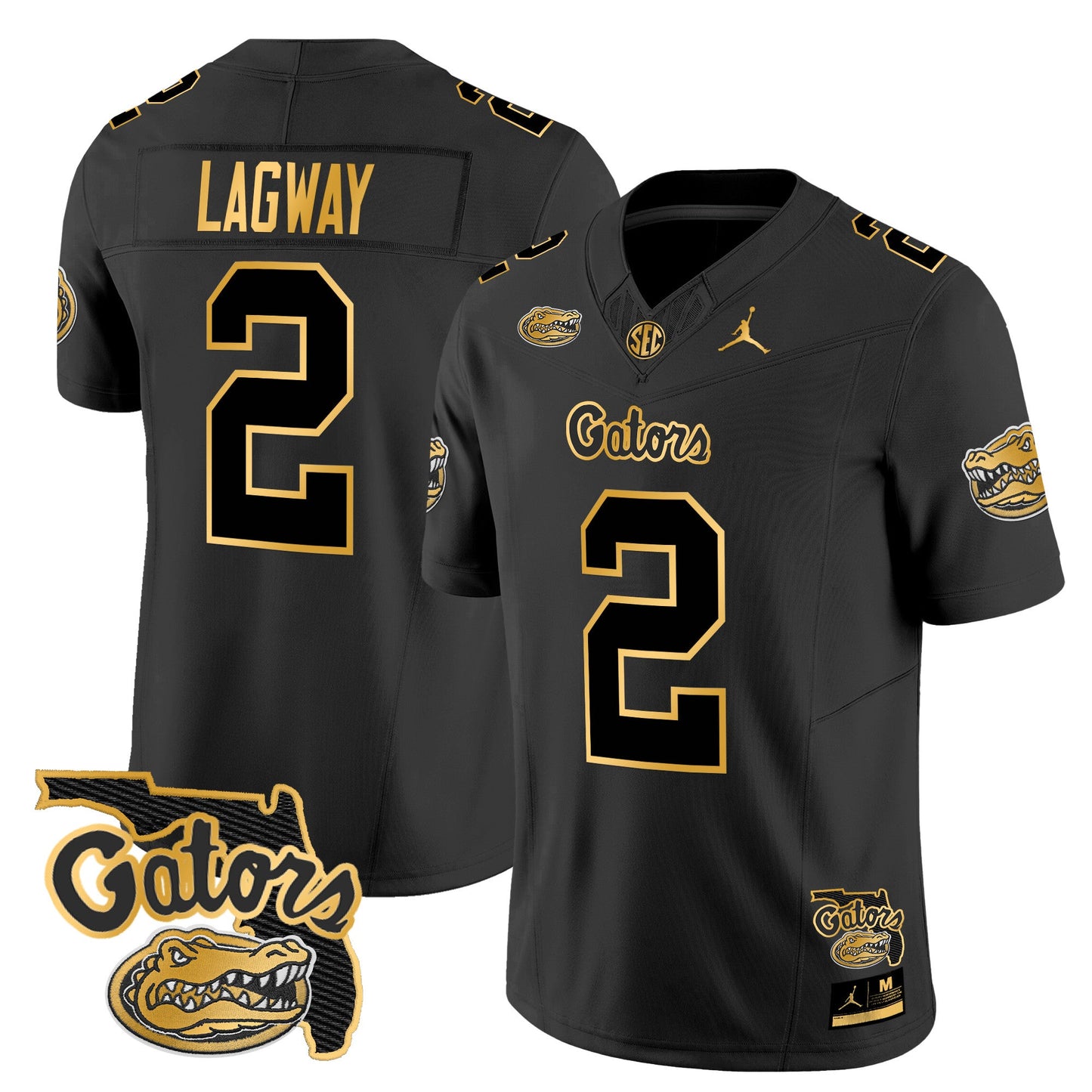 Florida Gators 2024 Florida Patch Gold Vapor Limited Jersey - All Stitched