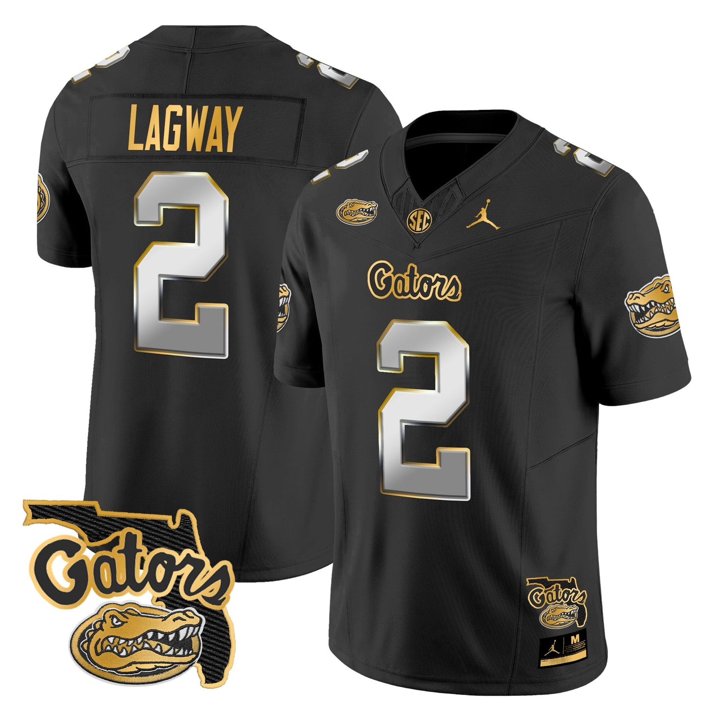 Florida Gators 2024 Florida Patch Gold Vapor Limited Jersey - All Stitched