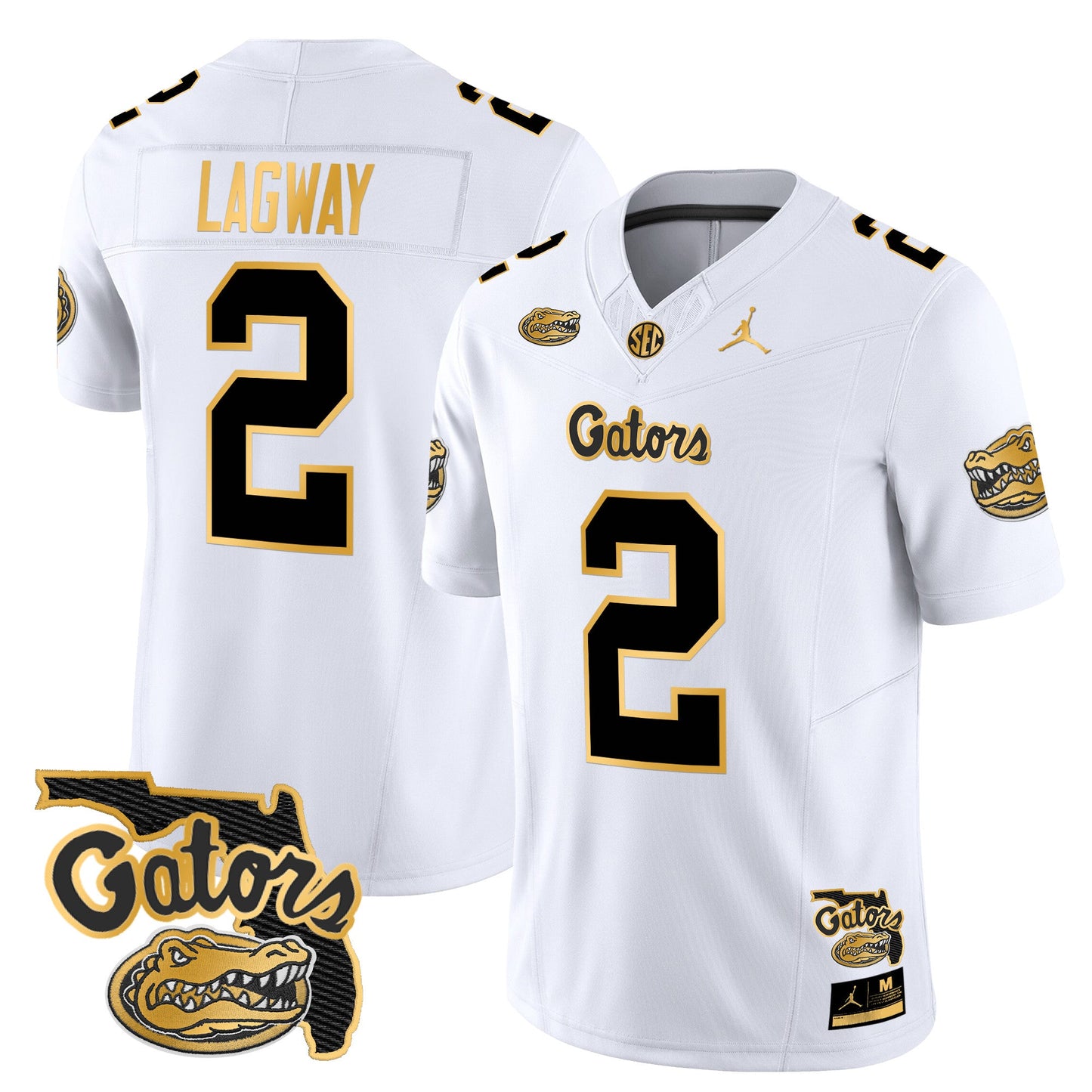 Florida Gators 2024 Florida Patch Gold Vapor Limited Jersey - All Stitched