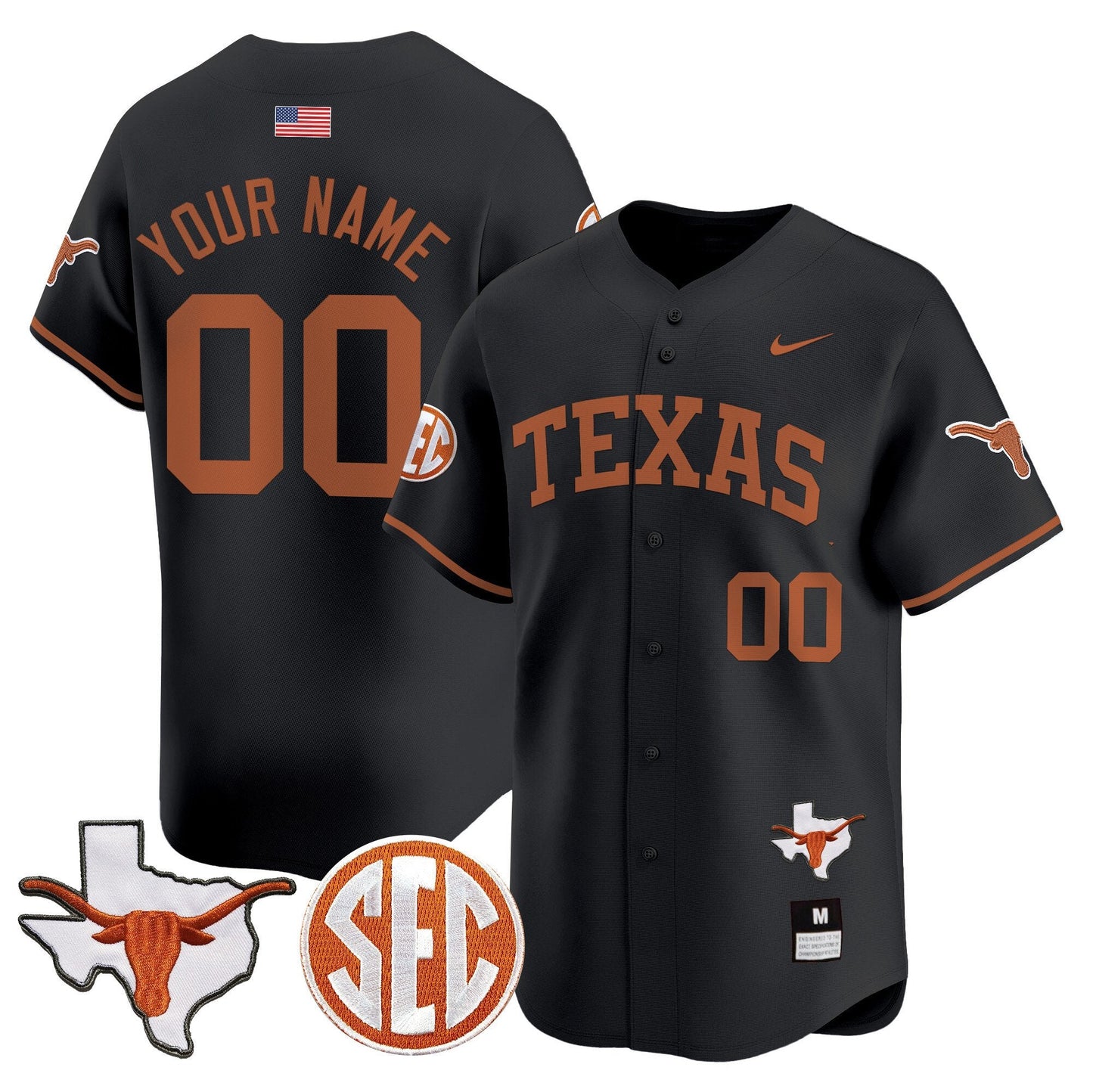 Texas Longhorns 2024 Vapor Premier Baseball Custom Jersey - All Stitched