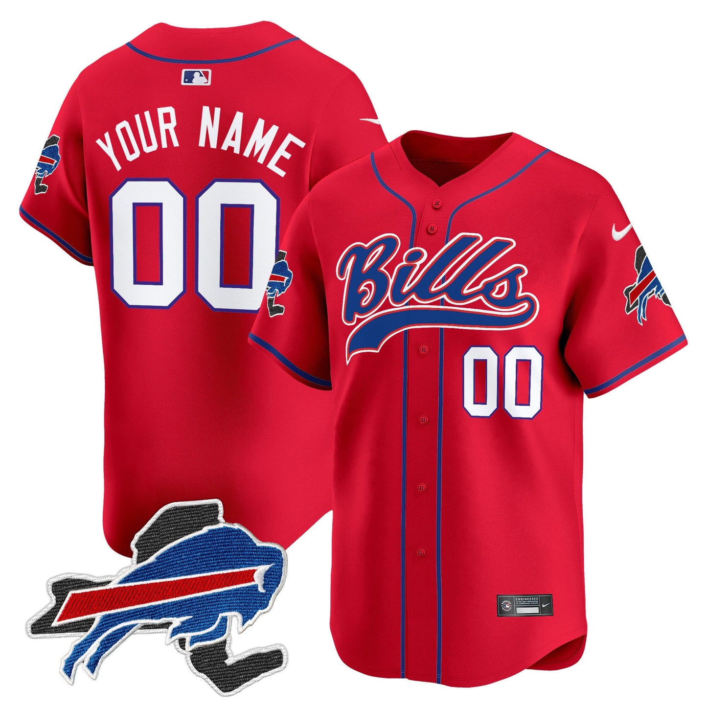 Buffalo Bills 2024 New York Patch Vapor Baseball Custom Jersey - All Stitched