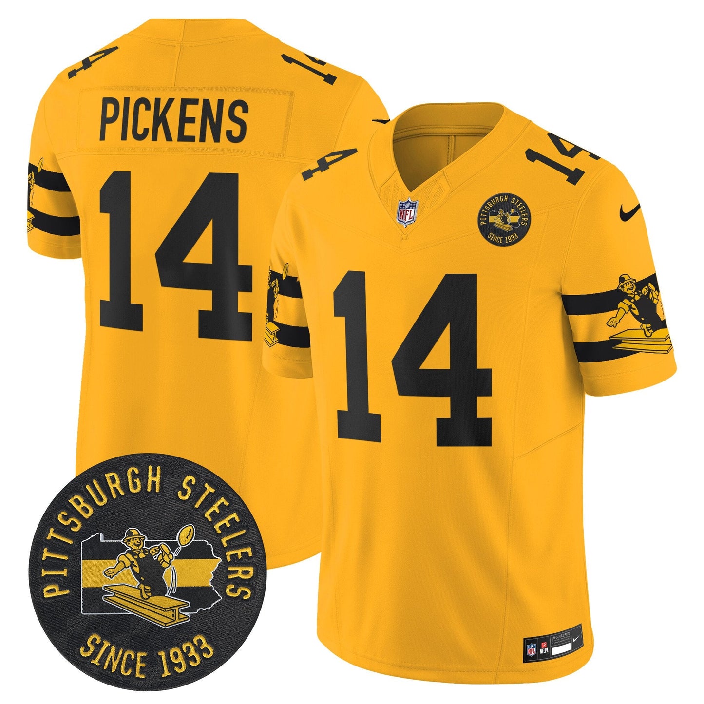 Pittsburgh Steelers Throwback 1933 Patch Vapor Limited Jersey - All Stitched