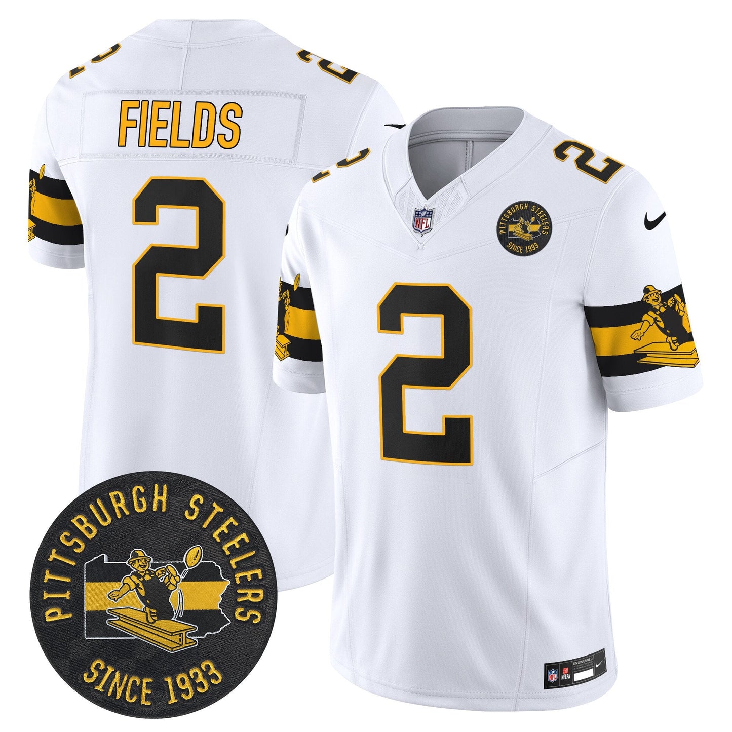 Pittsburgh Steelers Throwback 1933 Patch Vapor Limited Jersey - All Stitched