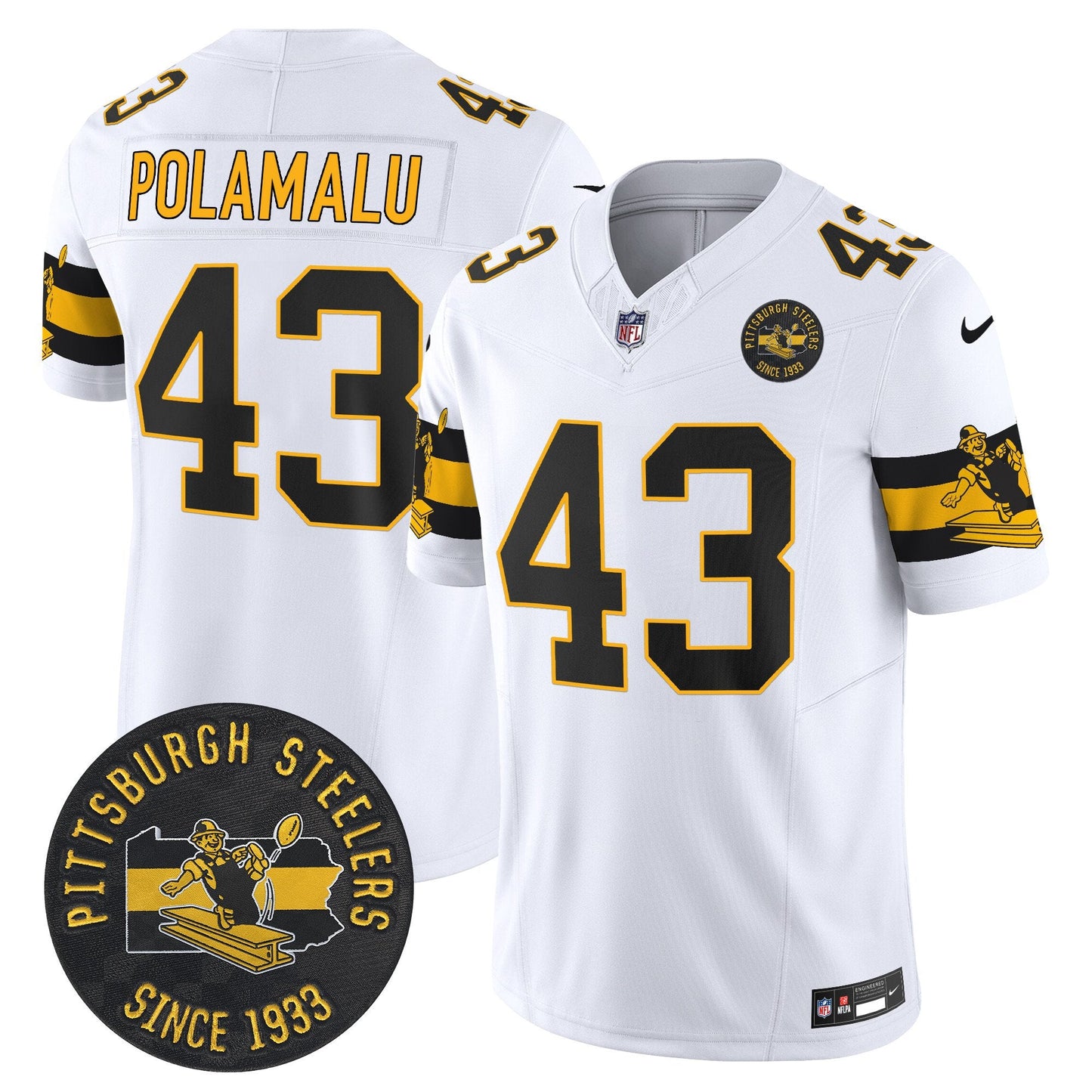 Pittsburgh Steelers Throwback 1933 Patch Vapor Limited Jersey - All Stitched