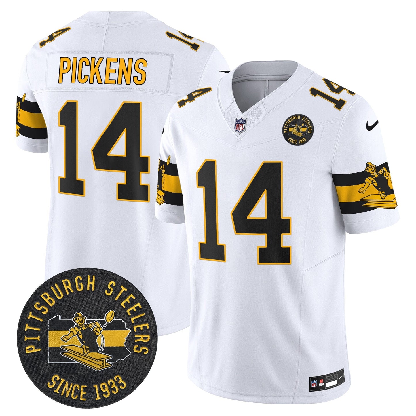 Pittsburgh Steelers Throwback 1933 Patch Vapor Limited Jersey - All Stitched