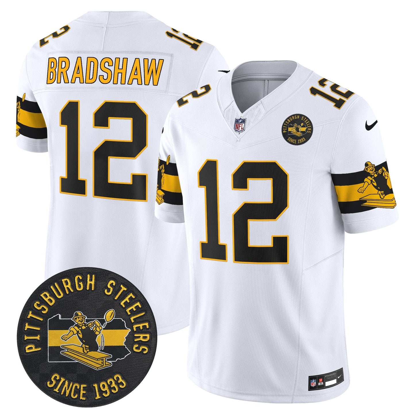 Pittsburgh Steelers Throwback 1933 Patch Vapor Limited Jersey - All Stitched