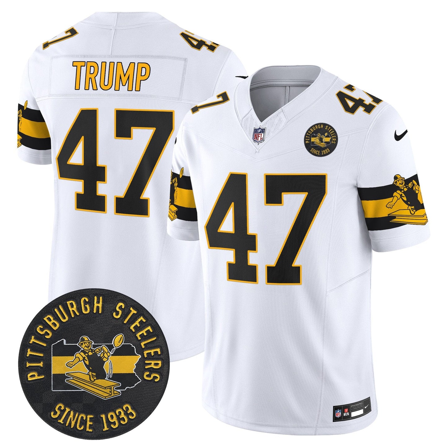 Pittsburgh Steelers Throwback 1933 Patch Vapor Limited Jersey - All Stitched