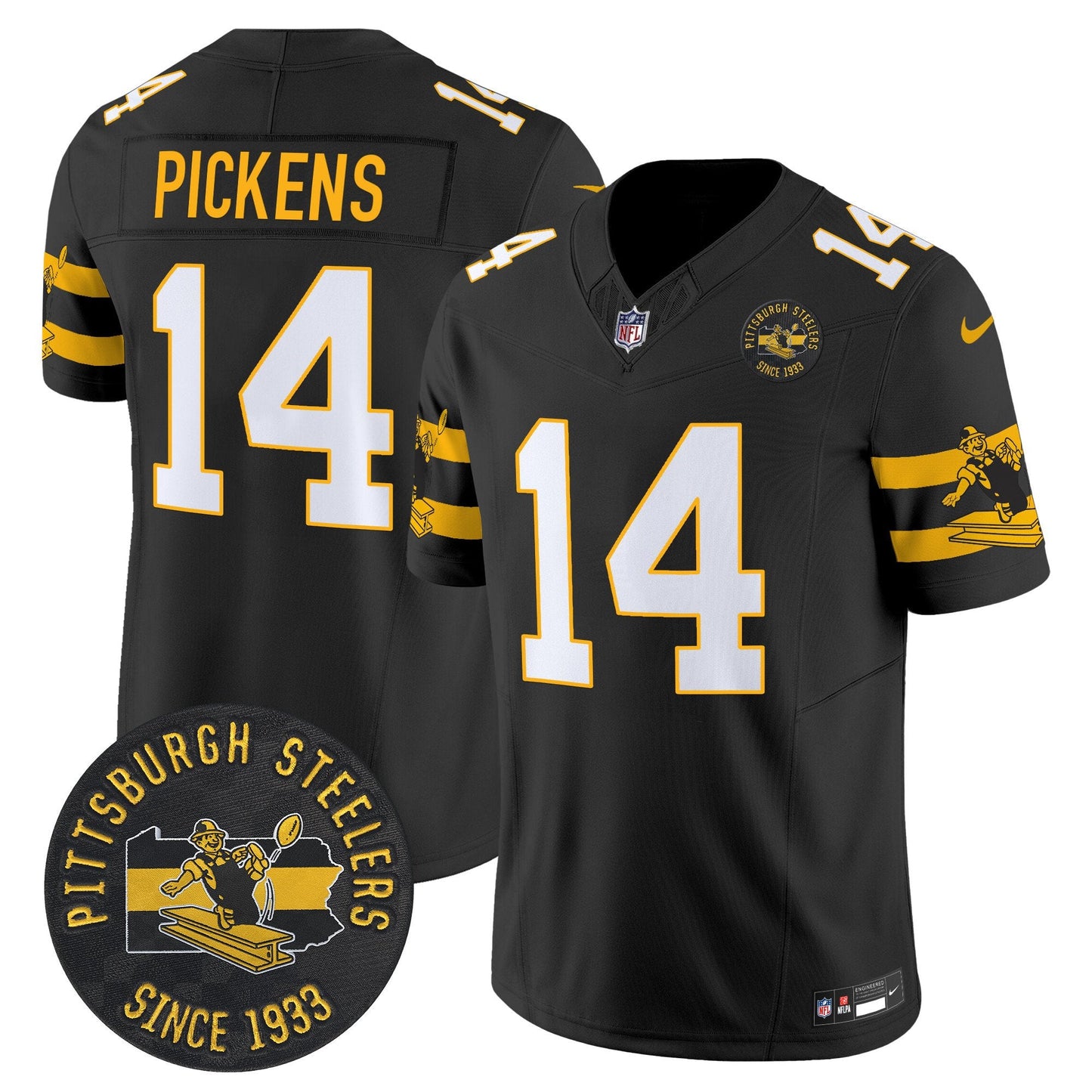 Pittsburgh Steelers Throwback 1933 Patch Vapor Limited Jersey - All Stitched