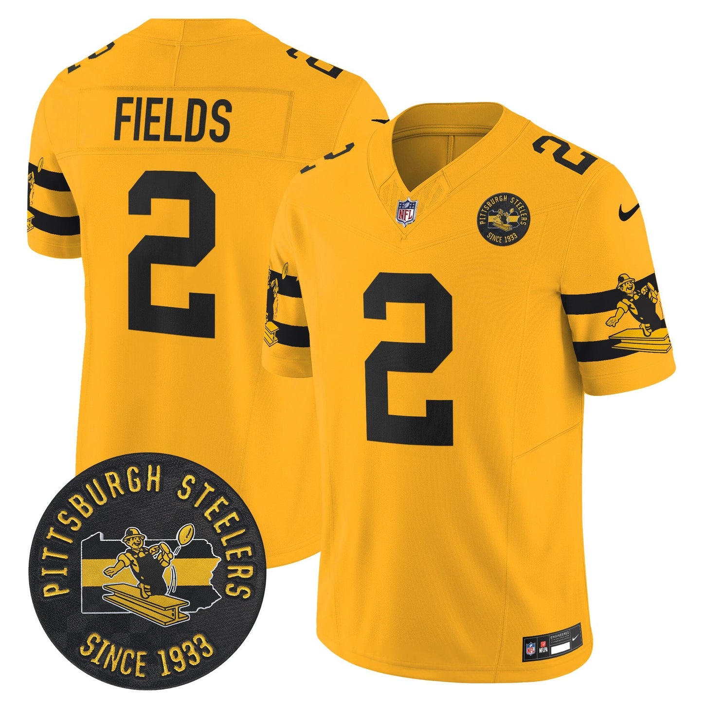 Pittsburgh Steelers Throwback 1933 Patch Vapor Limited Jersey - All Stitched