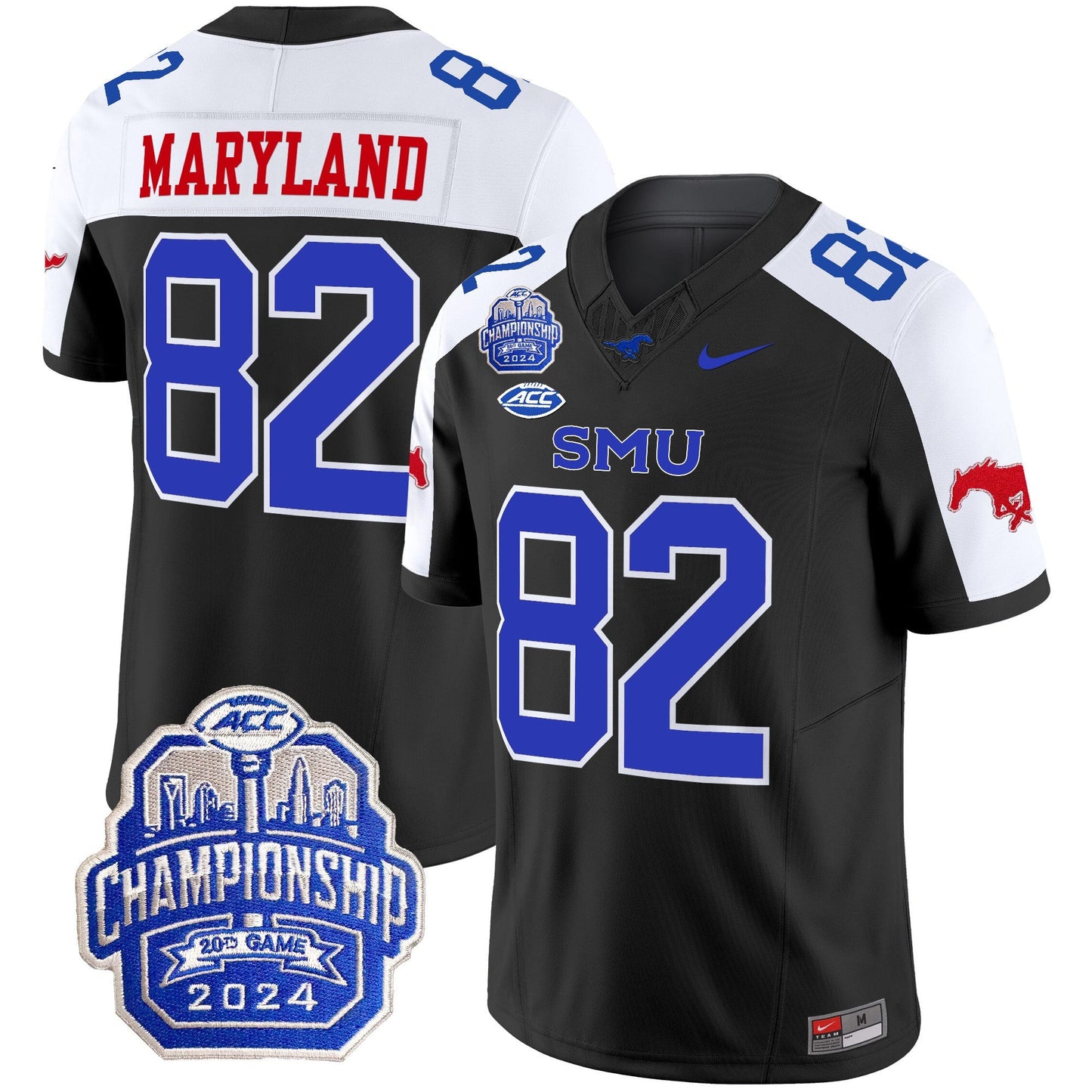 SMU Mustangs 2024 ACC Championship Patch Vapor Limited Jersey - All Stitched
