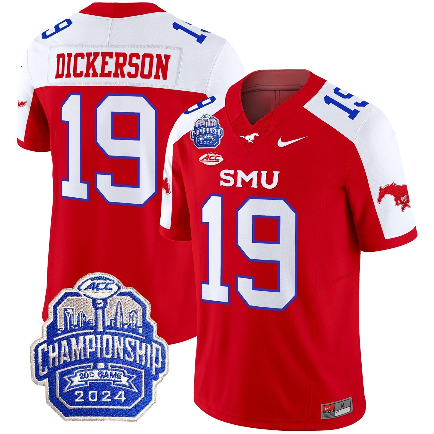 SMU Mustangs 2024 ACC Championship Patch Vapor Limited Jersey - All Stitched