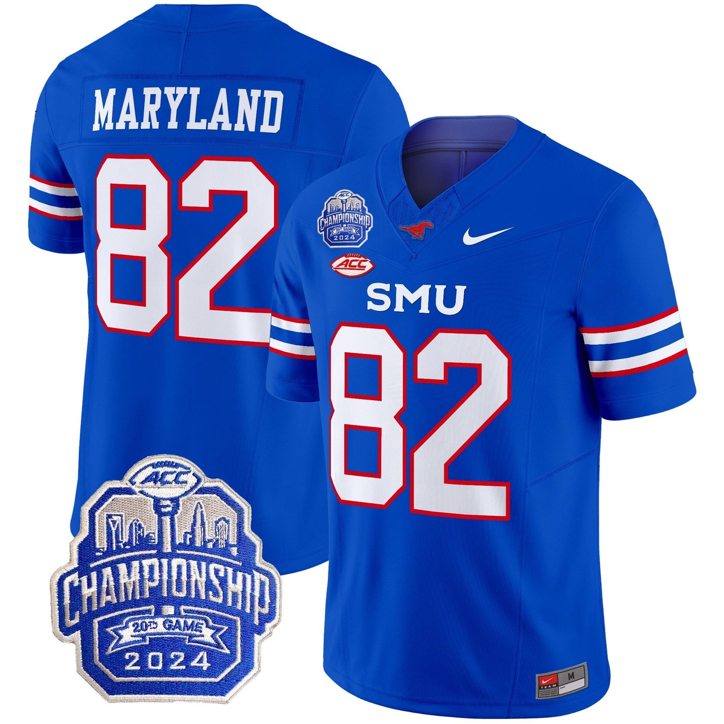SMU Mustangs 2024 ACC Championship Patch Vapor Limited Jersey - All Stitched