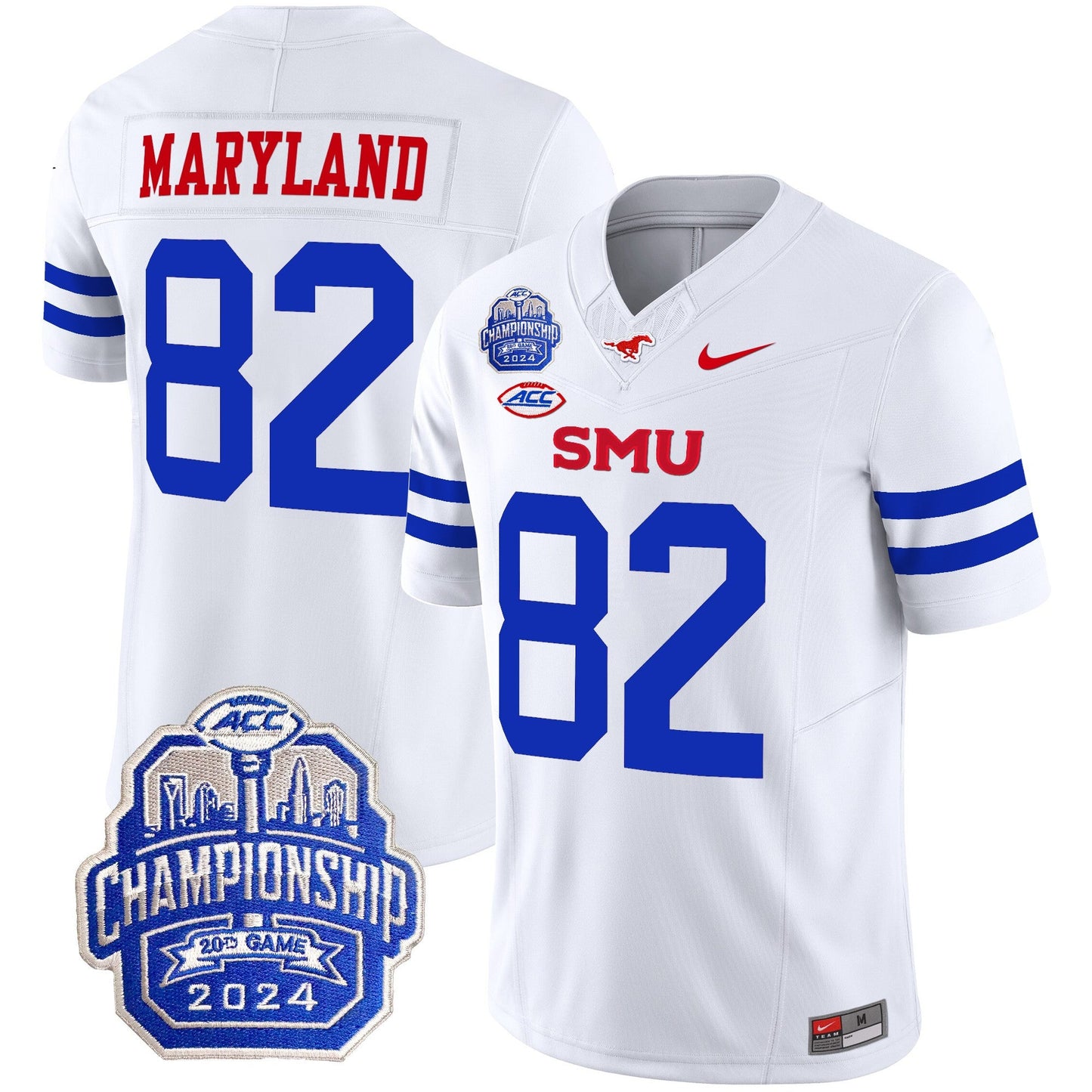 SMU Mustangs 2024 ACC Championship Patch Vapor Limited Jersey - All Stitched