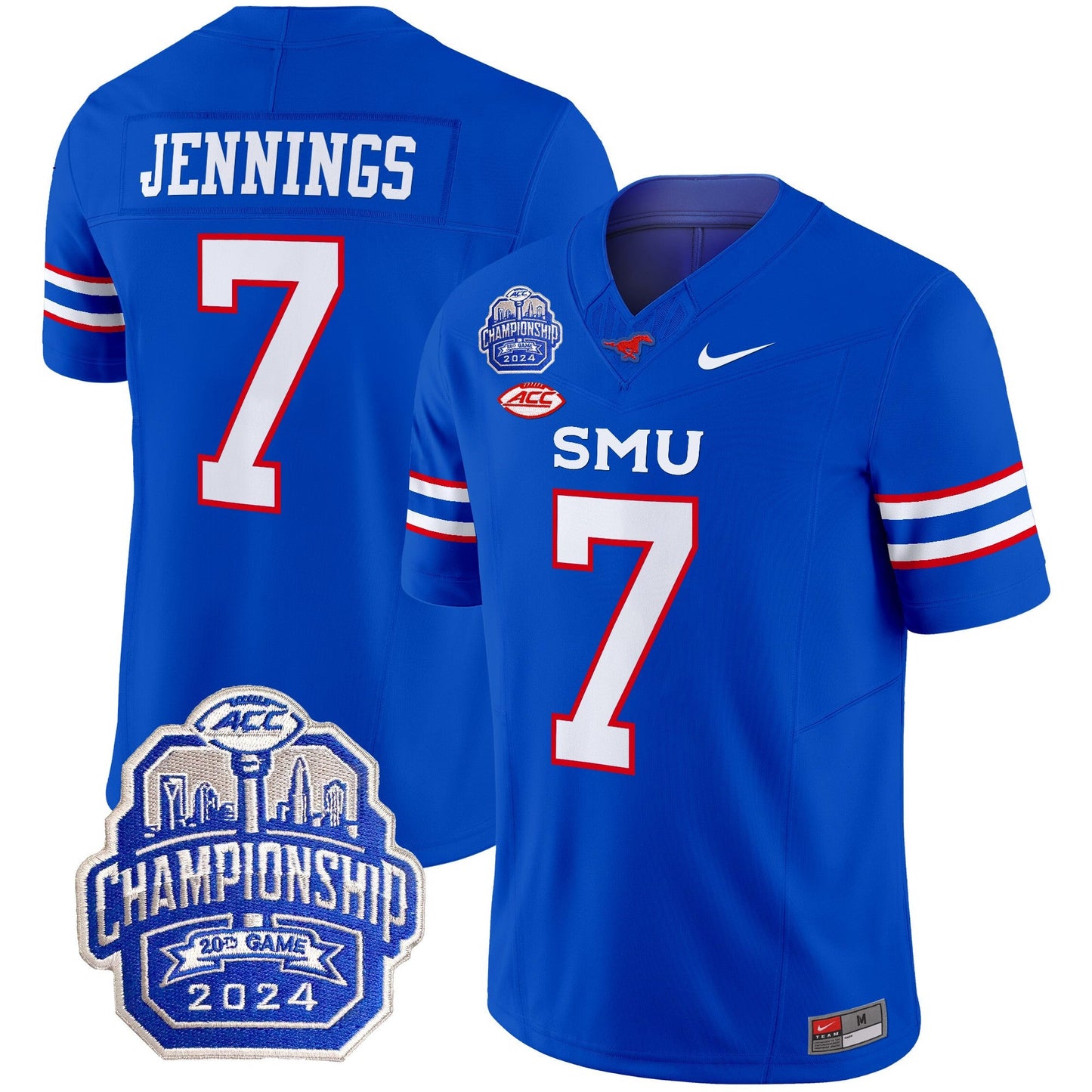 SMU Mustangs 2024 ACC Championship Patch Vapor Limited Jersey - All Stitched