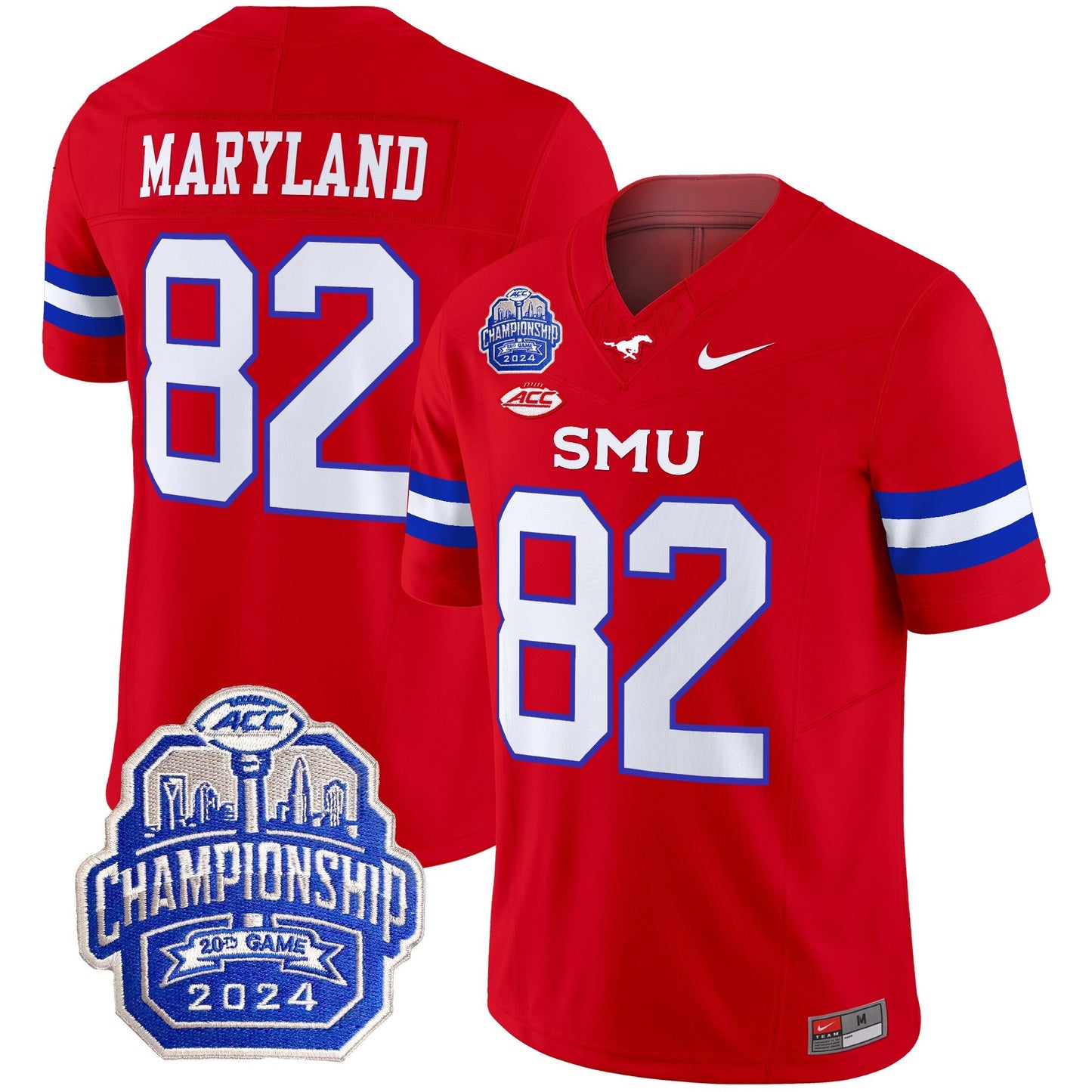 SMU Mustangs 2024 ACC Championship Patch Vapor Limited Jersey - All Stitched