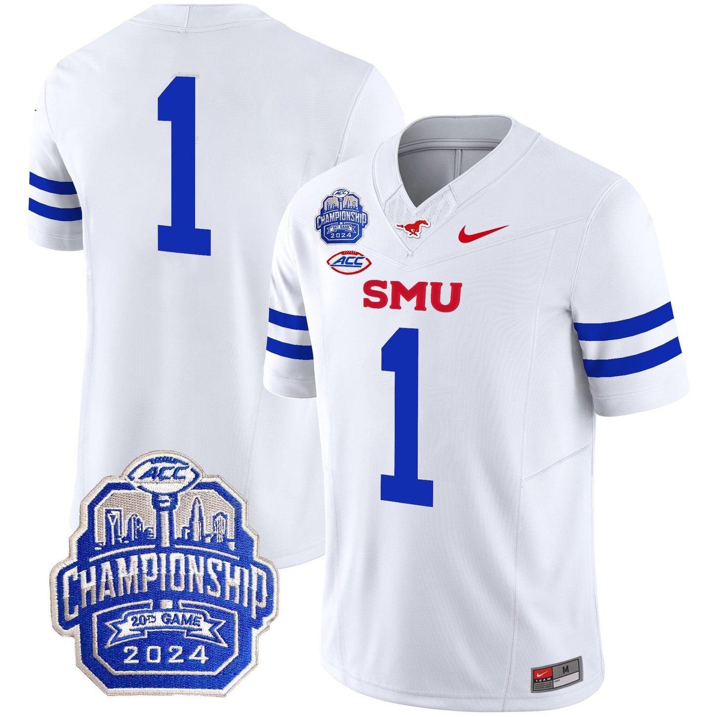 SMU Mustangs 2024 ACC Championship Patch Vapor Limited Jersey - All Stitched