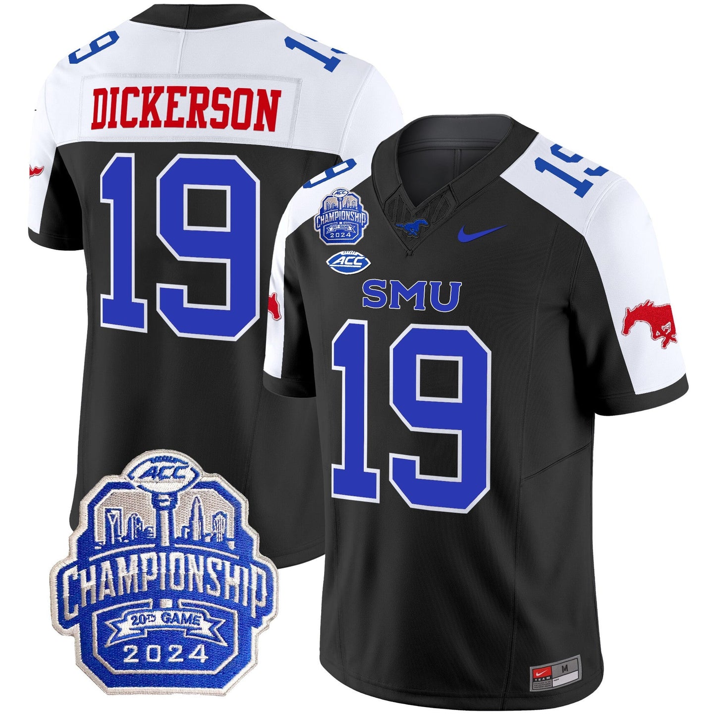 SMU Mustangs 2024 ACC Championship Patch Vapor Limited Jersey - All Stitched