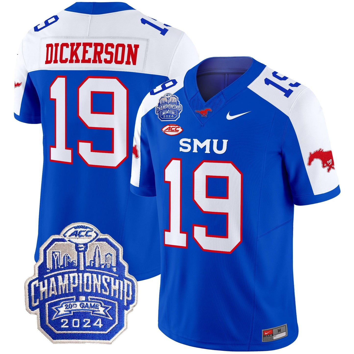 SMU Mustangs 2024 ACC Championship Patch Vapor Limited Jersey - All Stitched