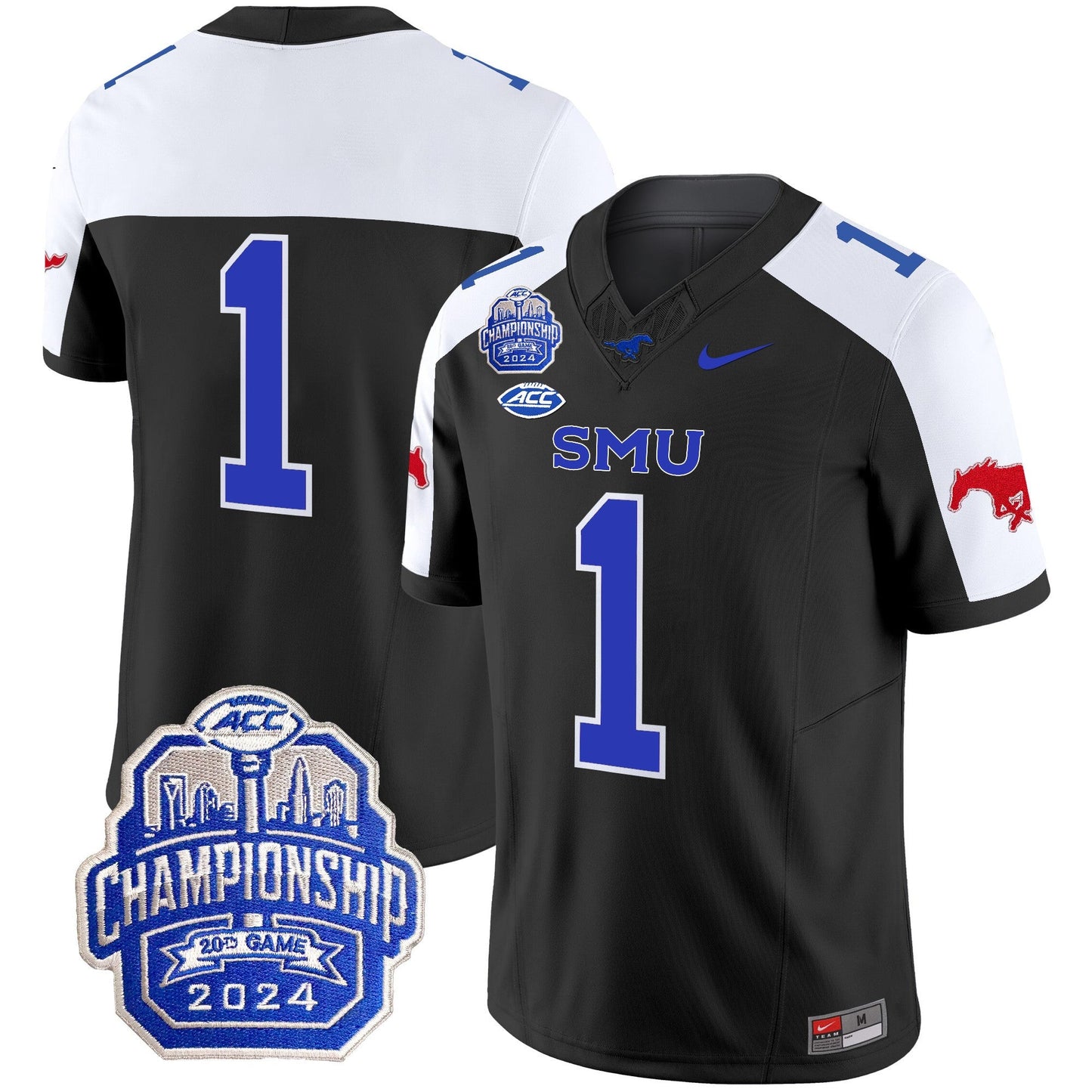 SMU Mustangs 2024 ACC Championship Patch Vapor Limited Jersey - All Stitched