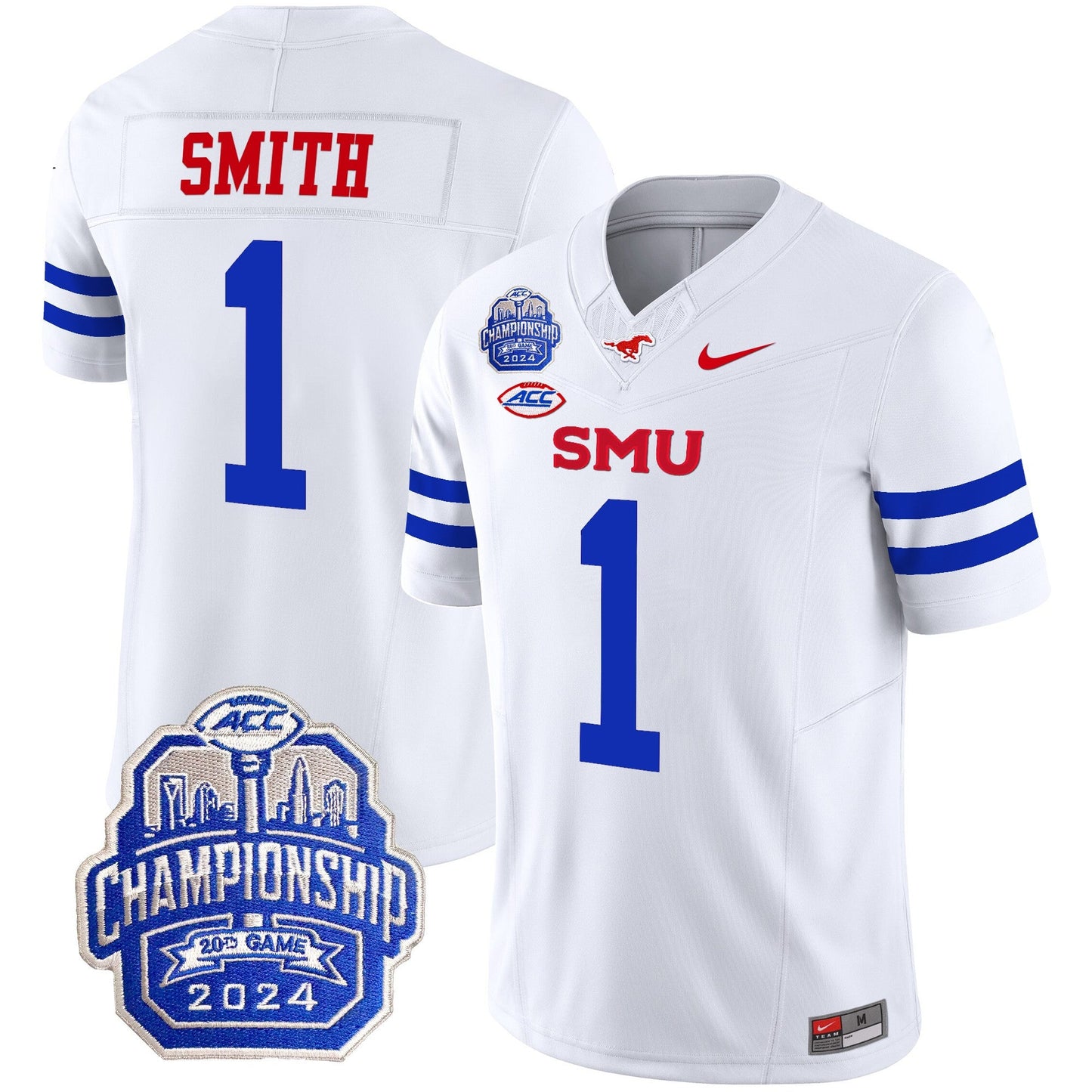 SMU Mustangs 2024 ACC Championship Patch Vapor Limited Jersey - All Stitched