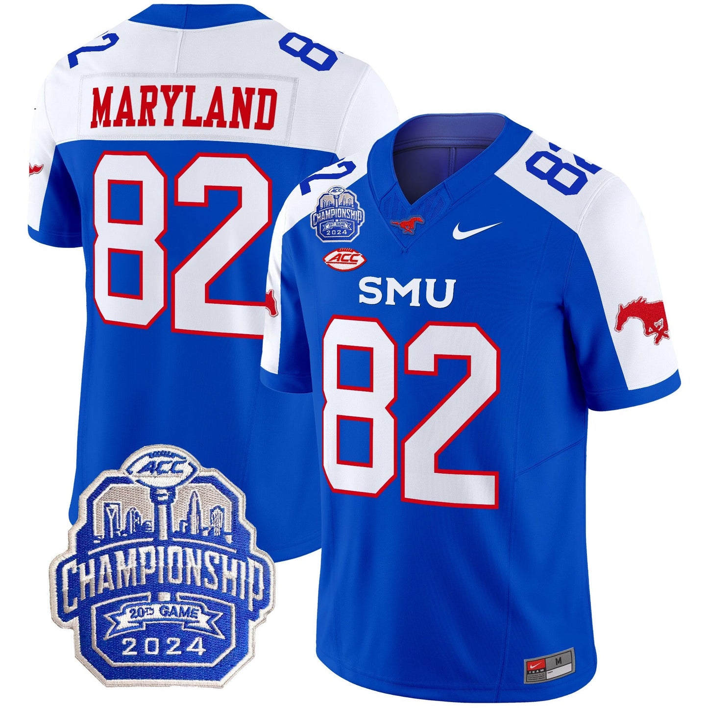 SMU Mustangs 2024 ACC Championship Patch Vapor Limited Jersey - All Stitched