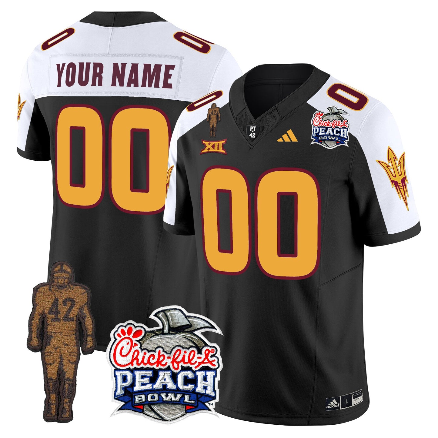 Sun Devils Pat Tillman & Peach Bowl Patch Vapor Limited Custom Jersey - All Stitched