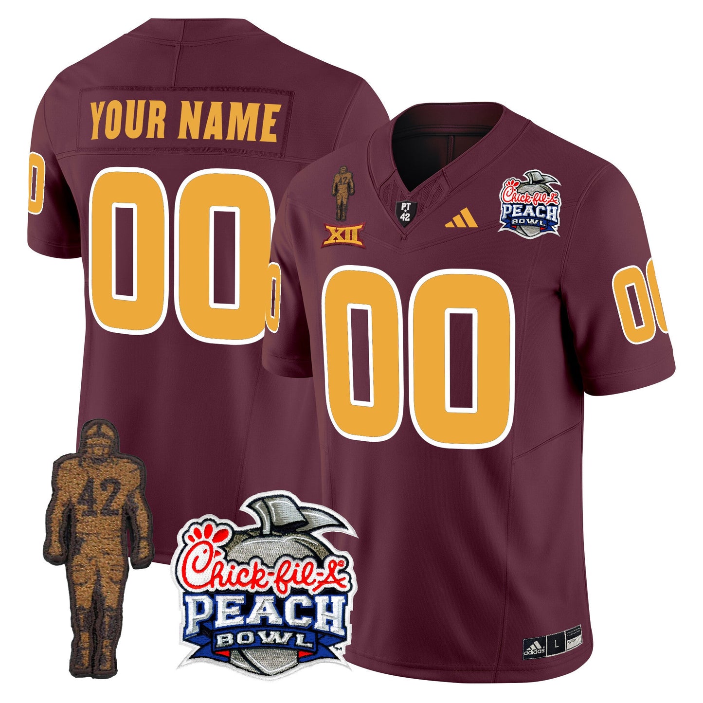 Sun Devils Pat Tillman & Peach Bowl Patch Vapor Limited Custom Jersey - All Stitched