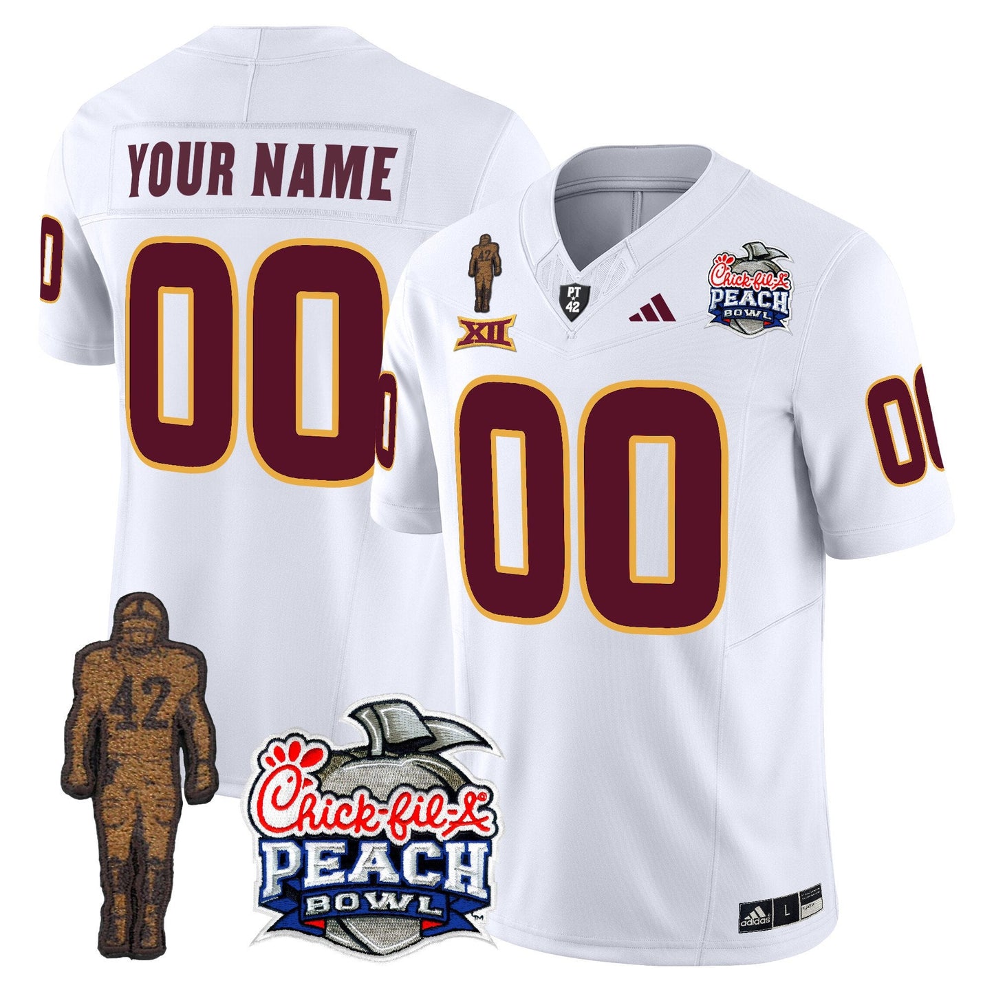 Sun Devils Pat Tillman & Peach Bowl Patch Vapor Limited Custom Jersey - All Stitched