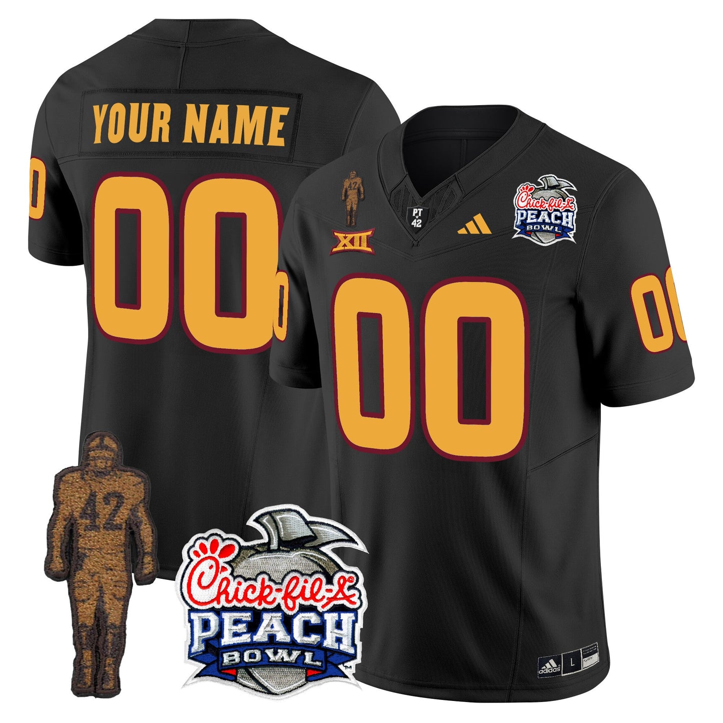 Sun Devils Pat Tillman & Peach Bowl Patch Vapor Limited Custom Jersey - All Stitched