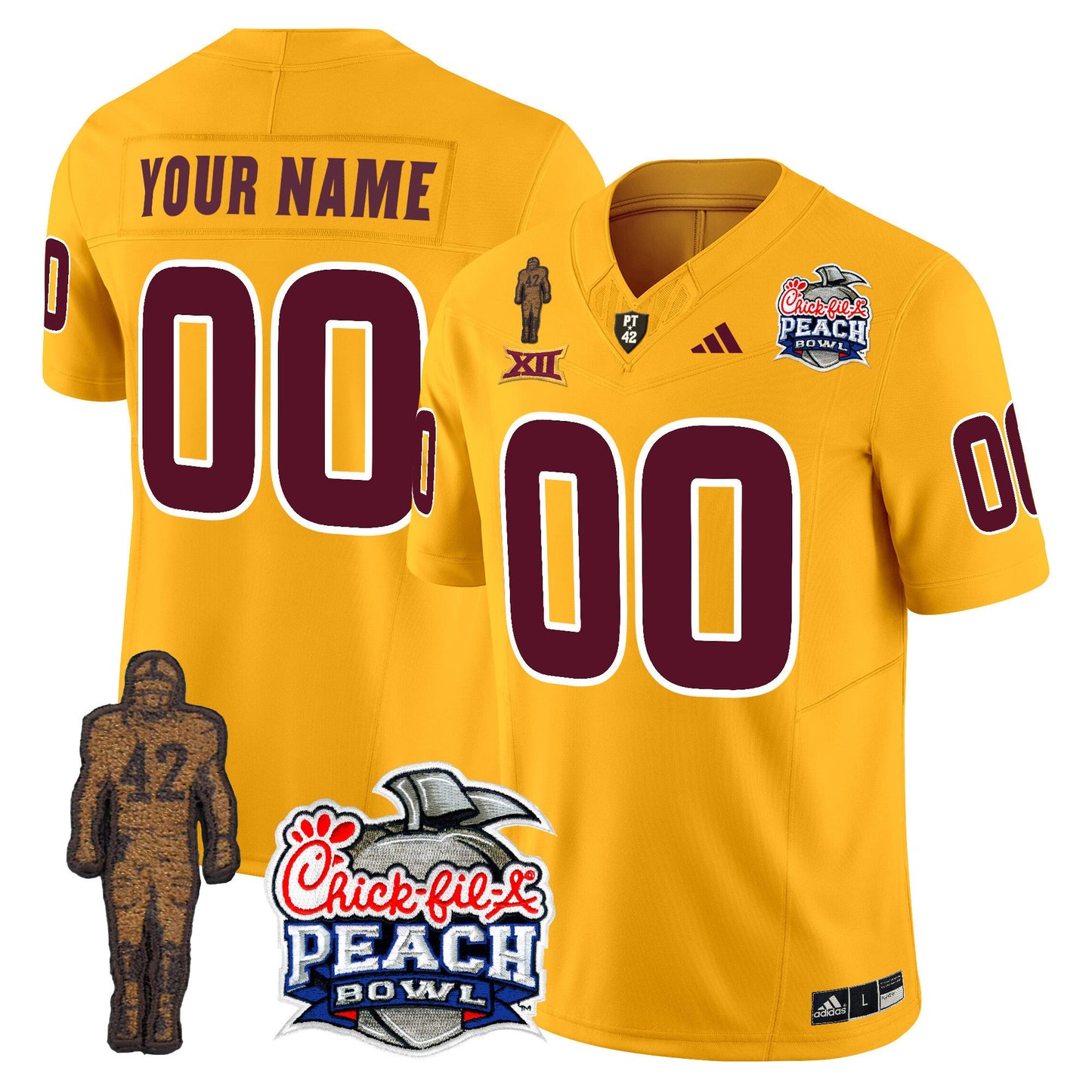 Sun Devils Pat Tillman & Peach Bowl Patch Vapor Limited Custom Jersey - All Stitched