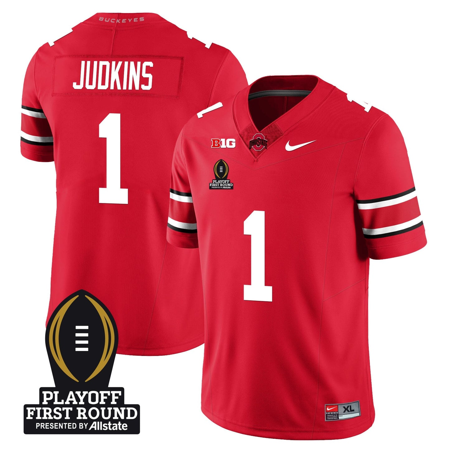 Ohio State Buckeyes Football - Playoff First Round Patch - All Stitched