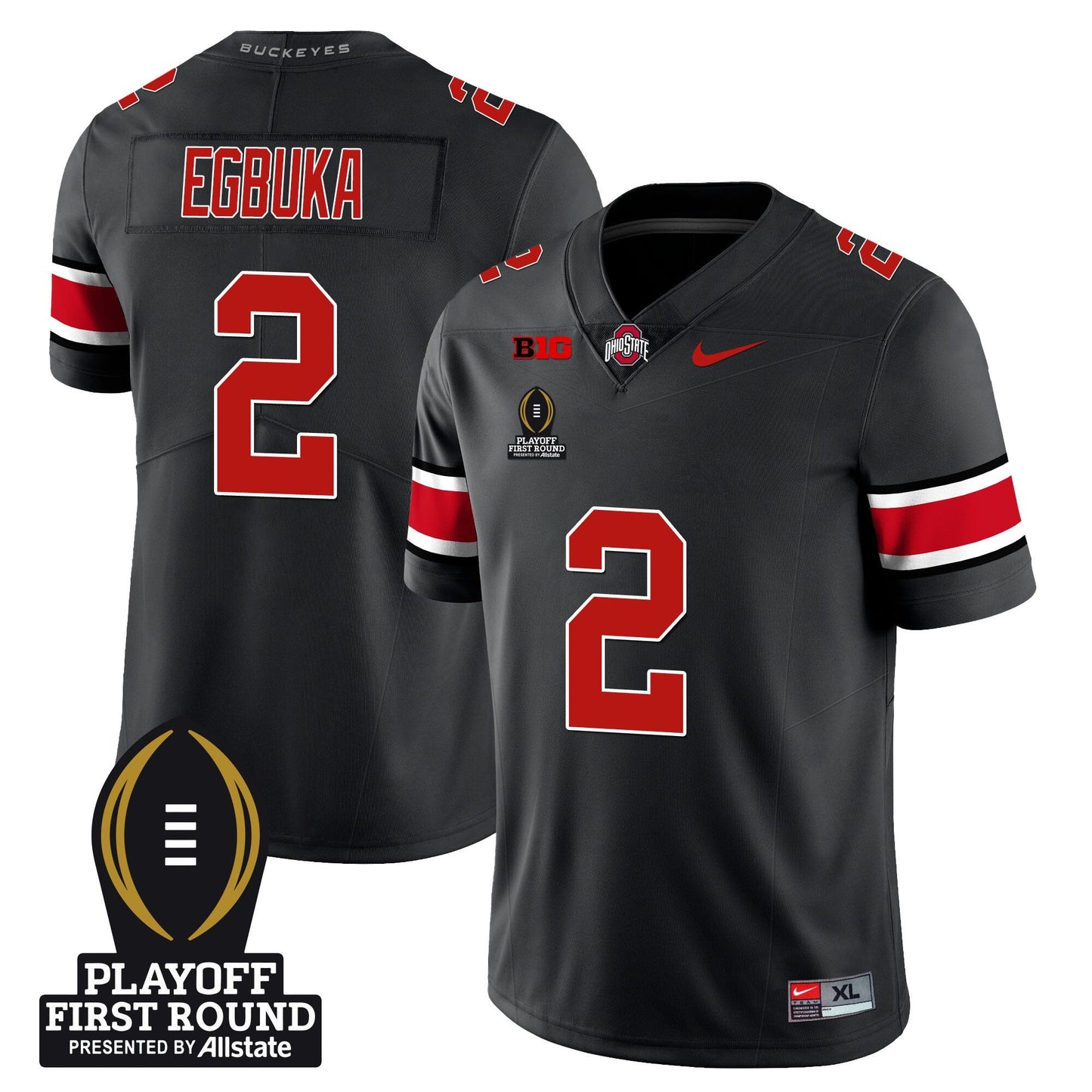 Ohio State Buckeyes Football - Playoff First Round Patch - All Stitched