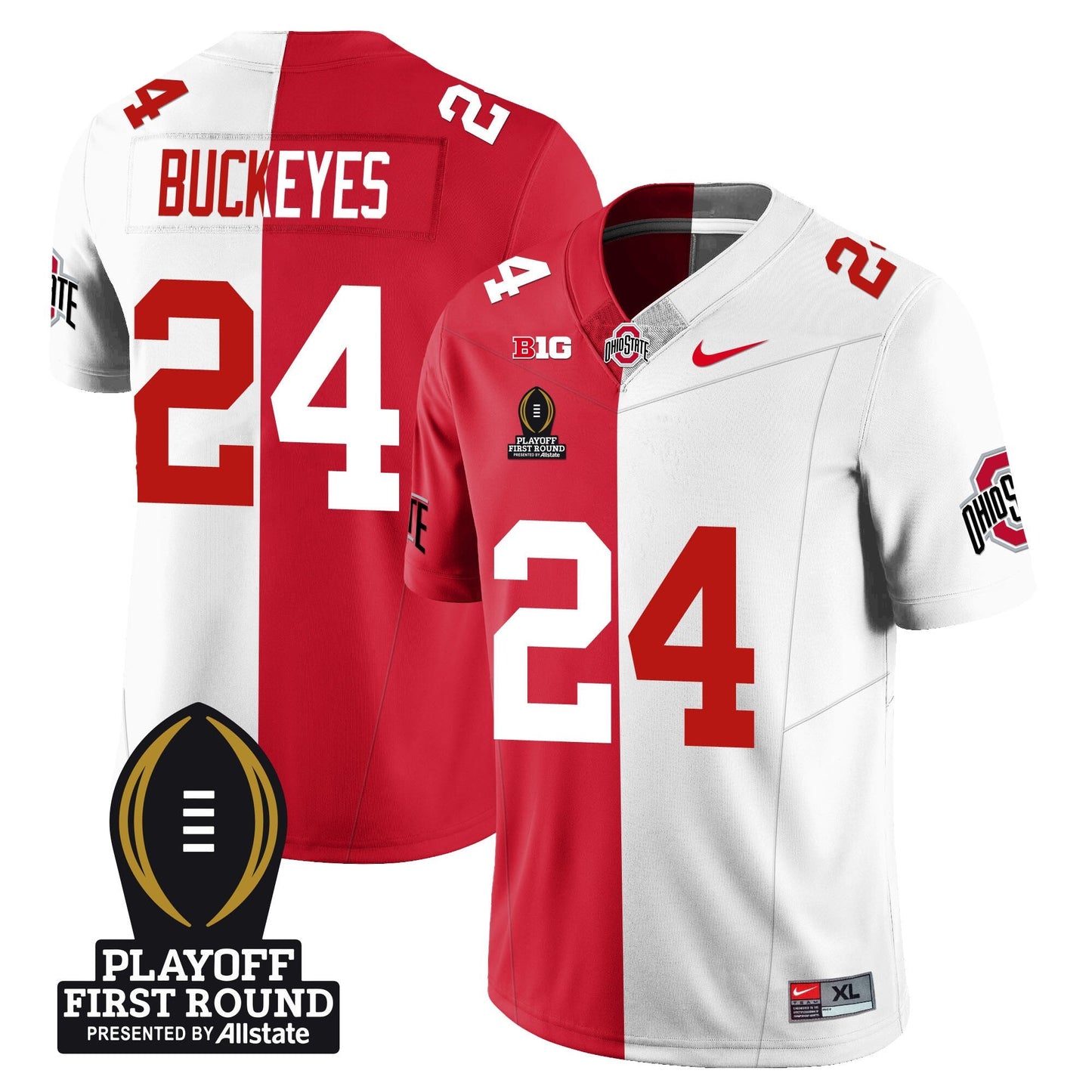 Ohio State Buckeyes Football - Playoff First Round Patch - All Stitched