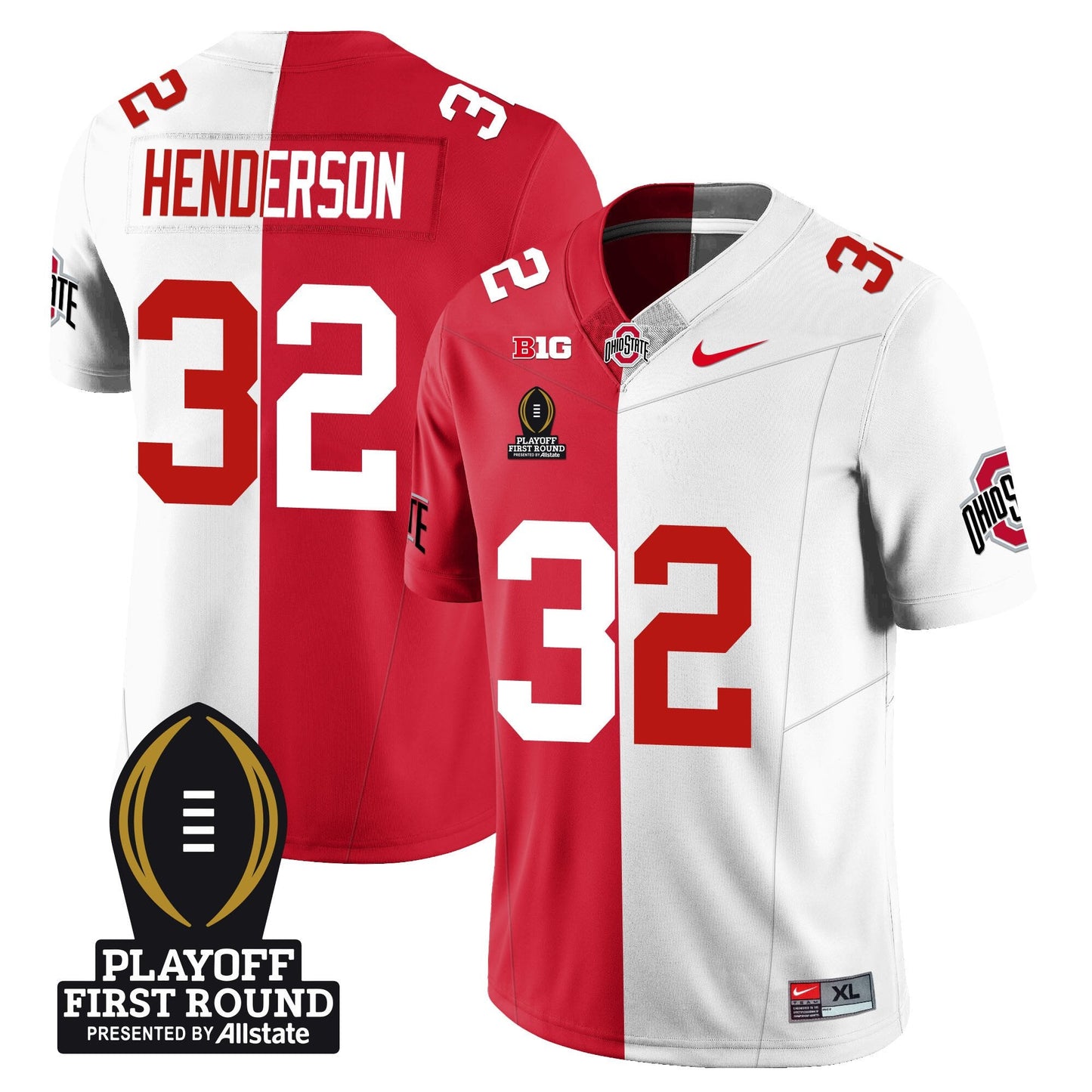 Ohio State Buckeyes Football - Playoff First Round Patch - All Stitched