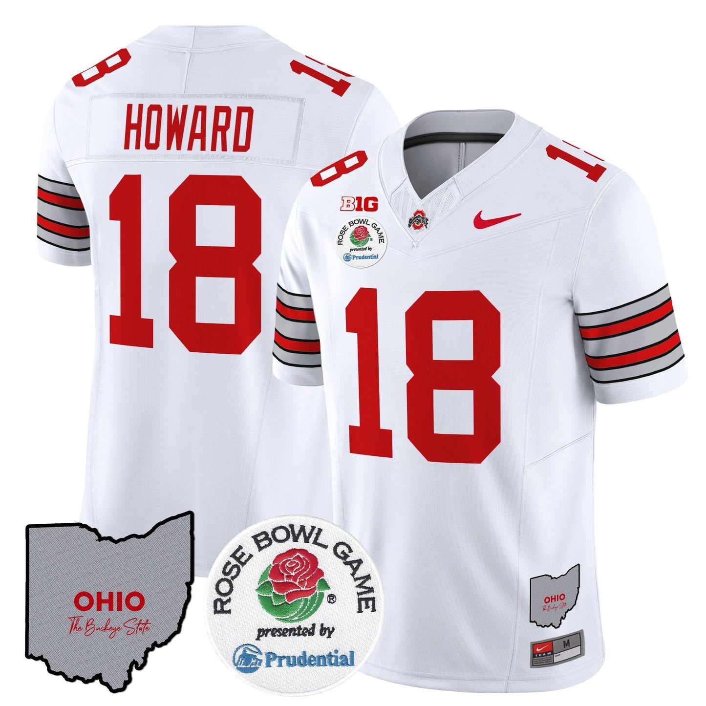 Ohio State Buckeyes 'Heritage Stripe' Rose Bowl Vapor Limited Jersey - All Stitched