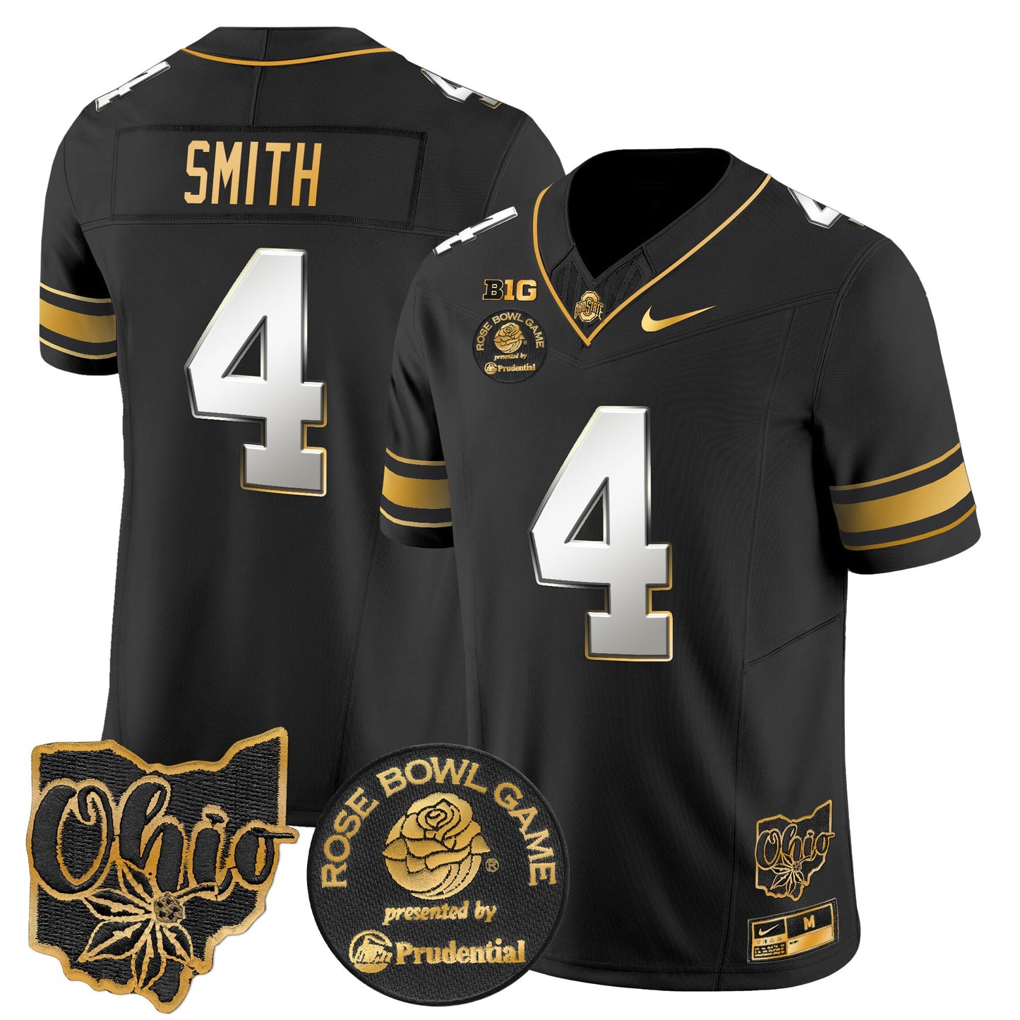 Ohio State Buckeyes Rose Bowl Gold Vapor Limited Jersey - All Stitched