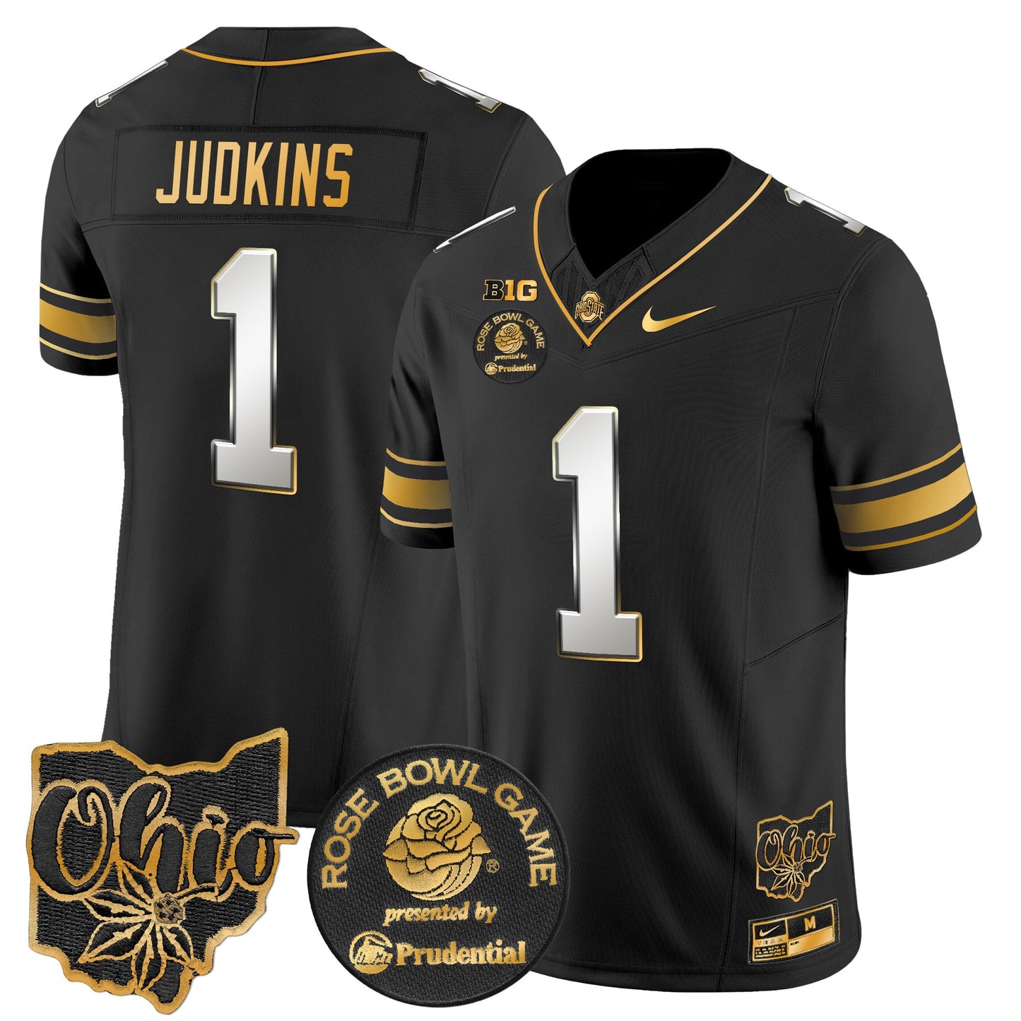 Ohio State Buckeyes Rose Bowl Gold Vapor Limited Jersey - All Stitched